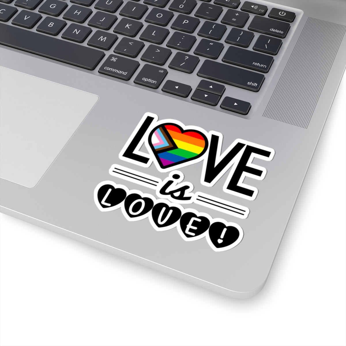 Love Is Love Pride Heart Sticker — LGBTQ+ Kiss-Cut Vinyl Decal