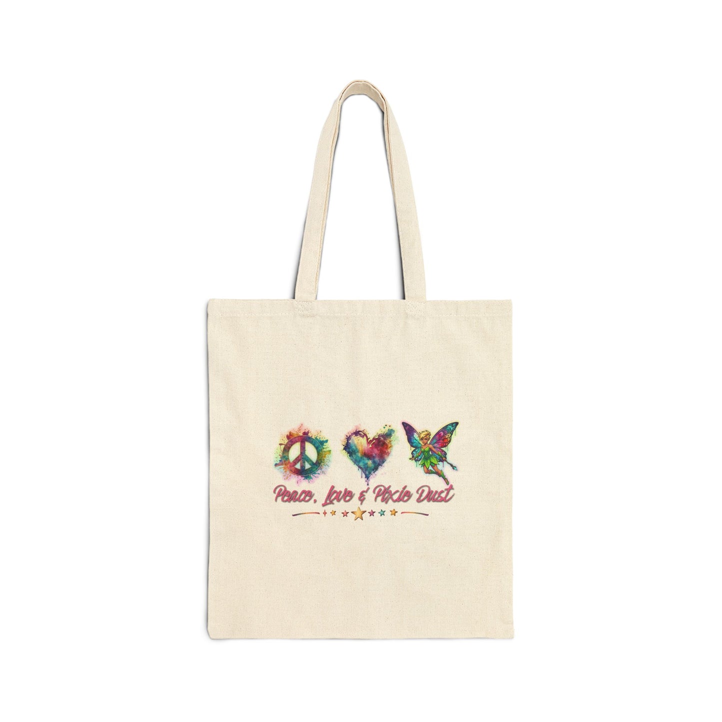 Peace, Love & Pixie Dust Fantasy Canvas Tote Bag