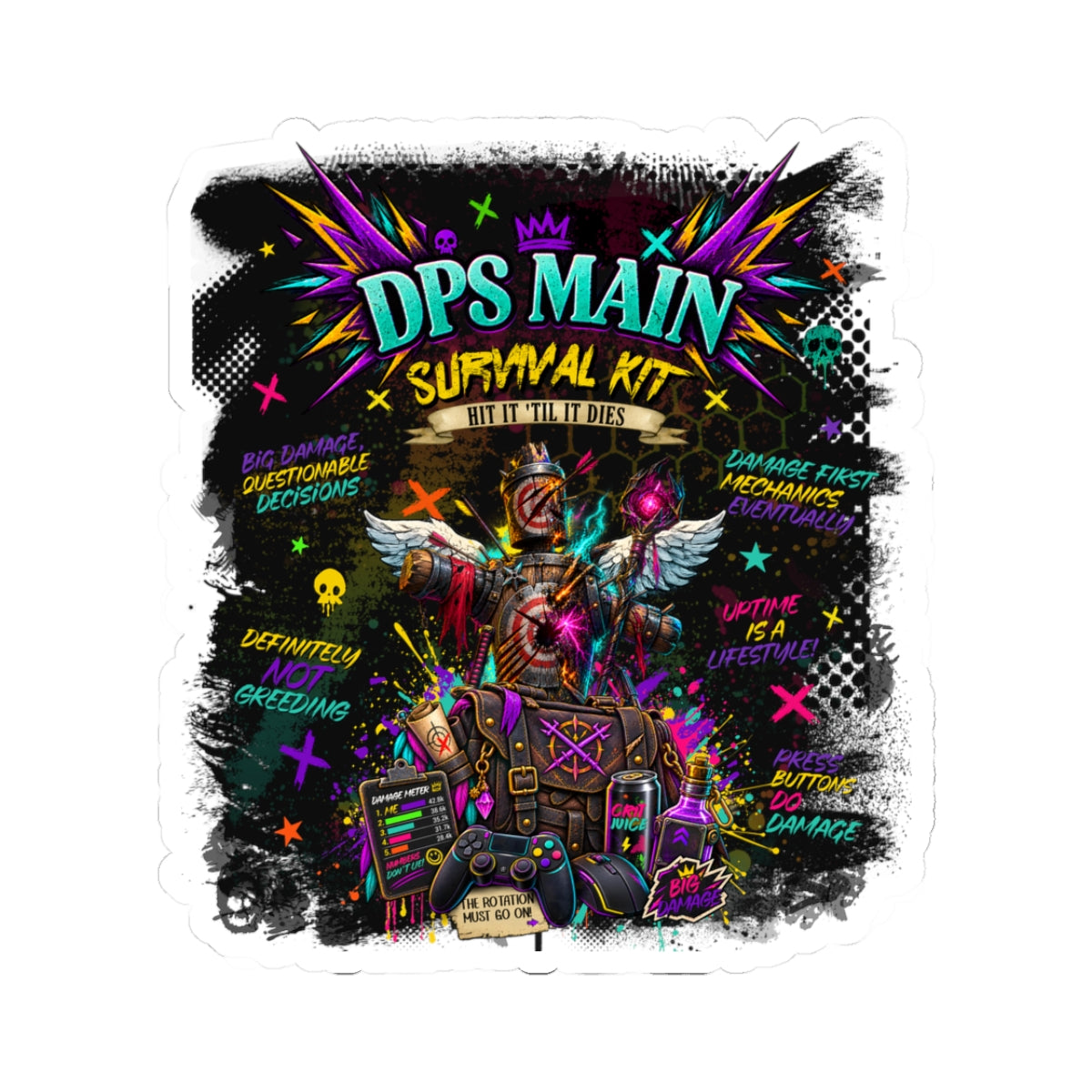 DPS Main Survival Kit | Neon Gamer Vinyl Sticker