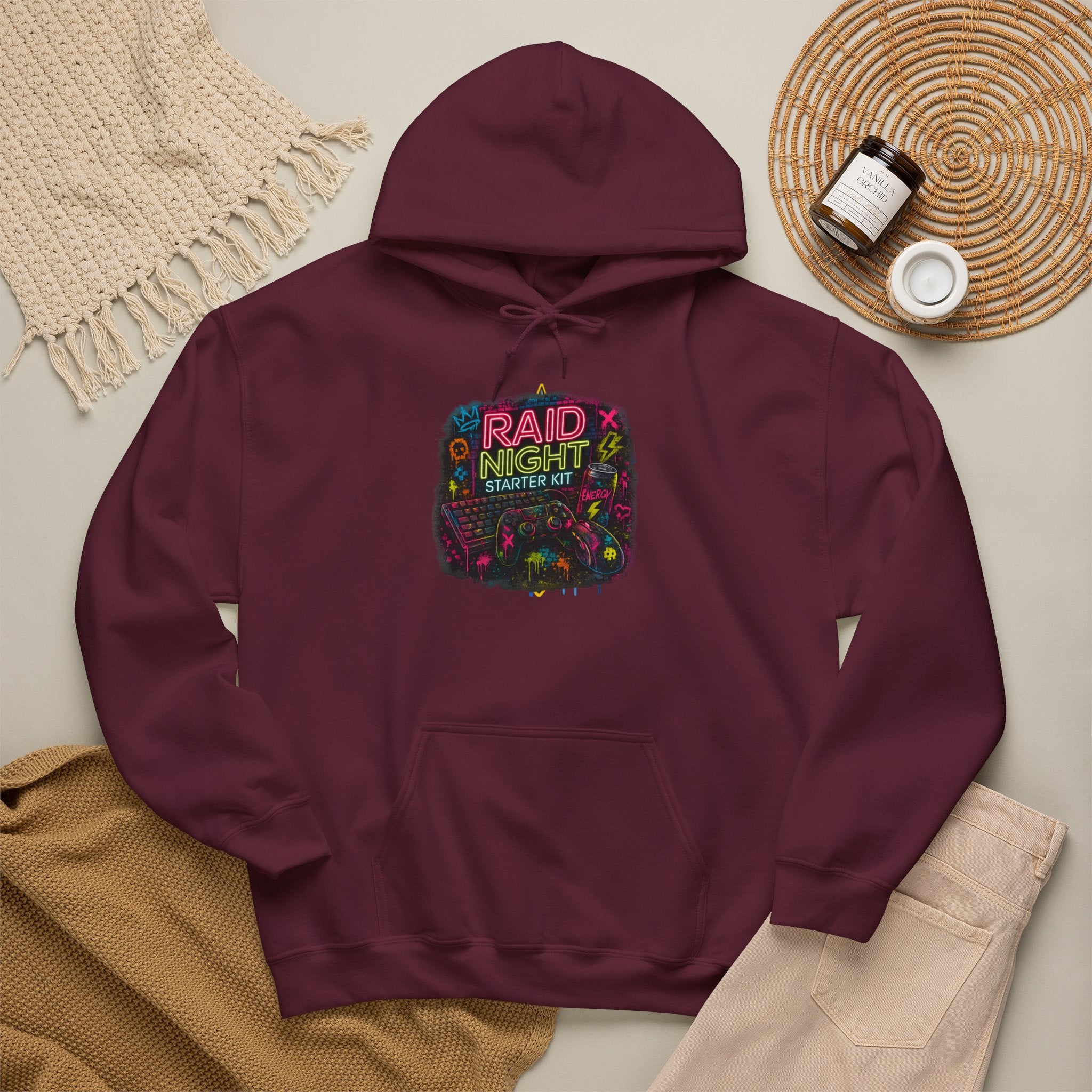Raid Night Starter Kit | Retro Neon Gamer Hoodie