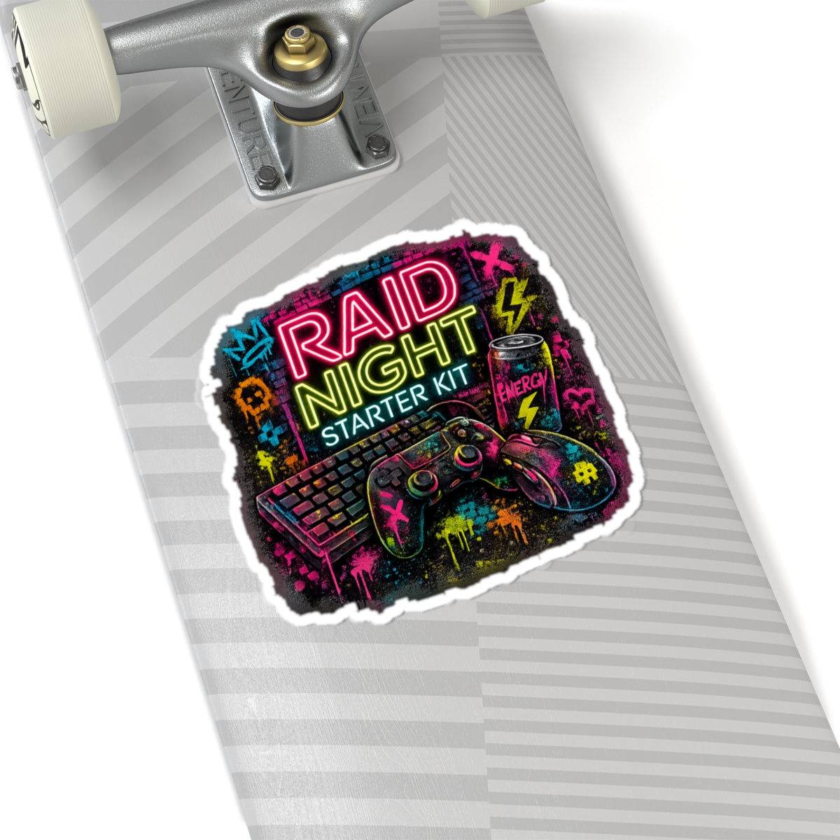 Raid Night Starter Kit | Retro Neon Gamer Vinyl Sticker