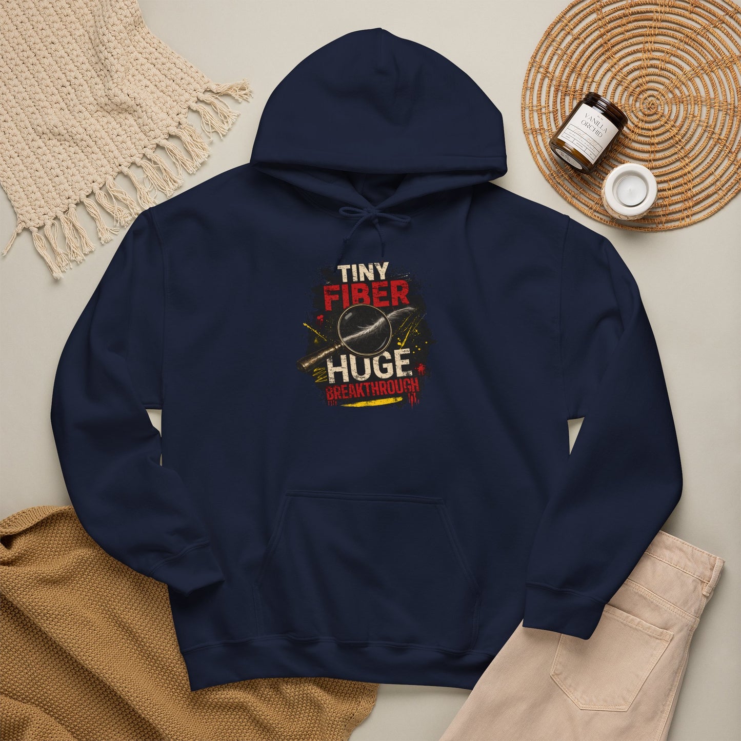 Tiny Fiber Huge Breakthrough Hoodie | True Crime Forensics Sweatshirt for CSI & Mystery Fans