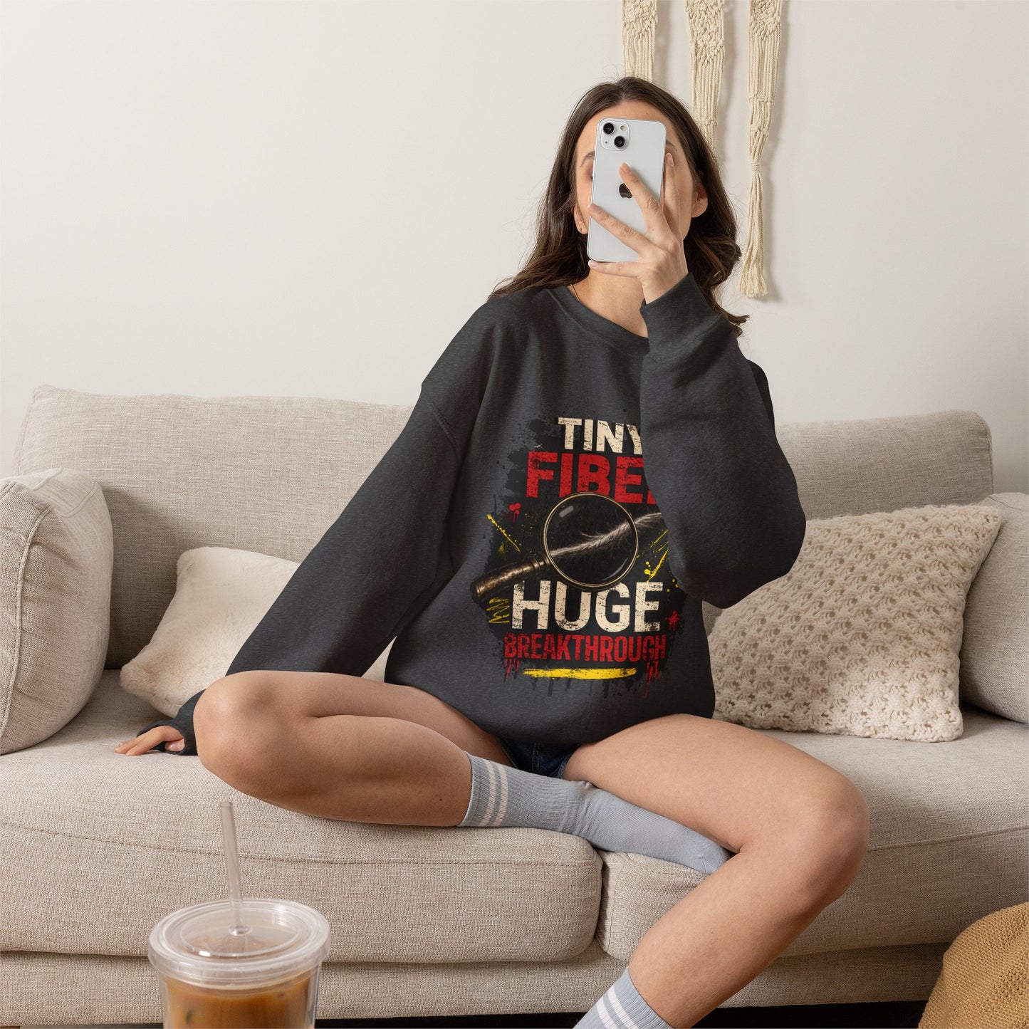 Tiny Fiber Huge Breakthrough Crewneck Sweatshirt | True Crime Forensics Pullover