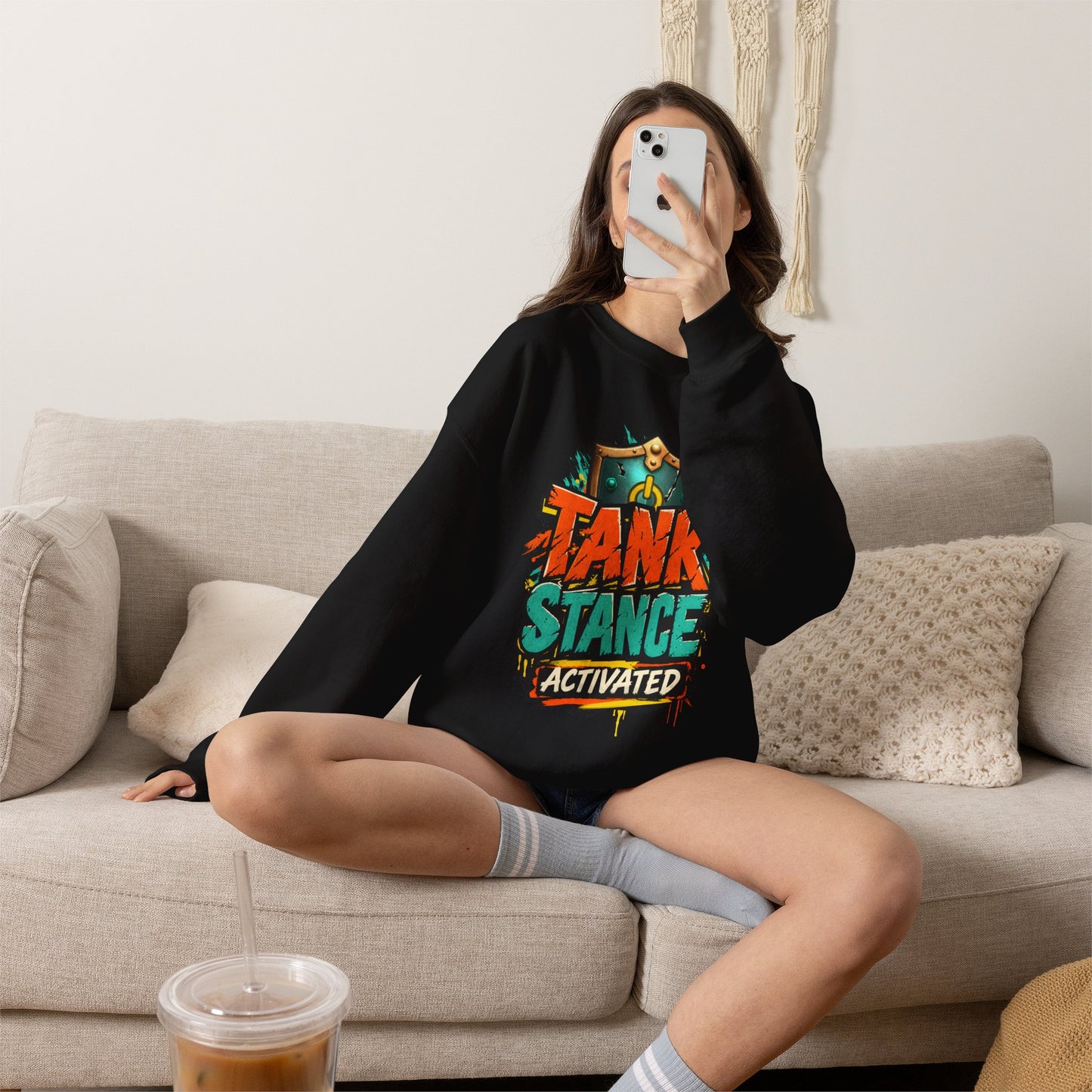 Tank Stance Activated Gamer Crewneck – Neon Graffiti Tank Main Sweatshirt