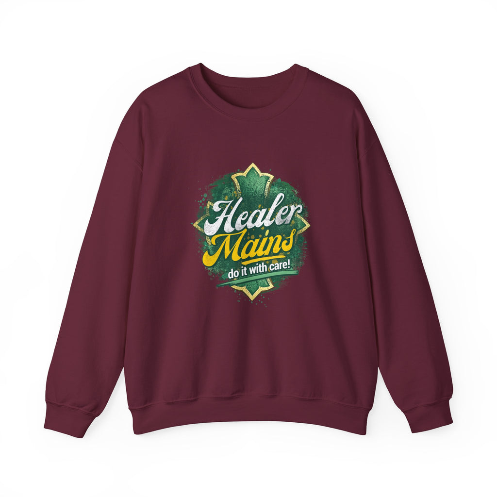 Healer Mains Crewneck Sweatshirt — Gamer RPG Healing Support Tee