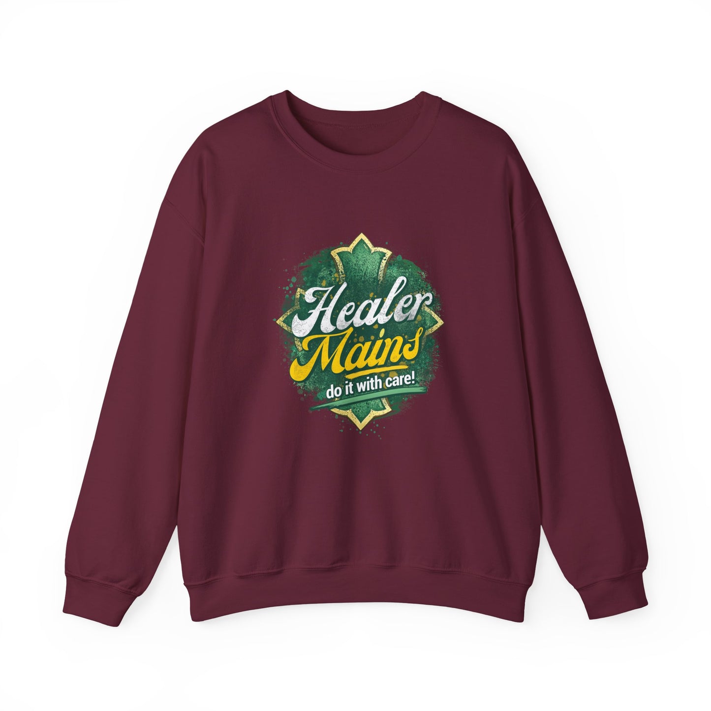Healer Mains Crewneck Sweatshirt — Gamer RPG Healing Support Tee