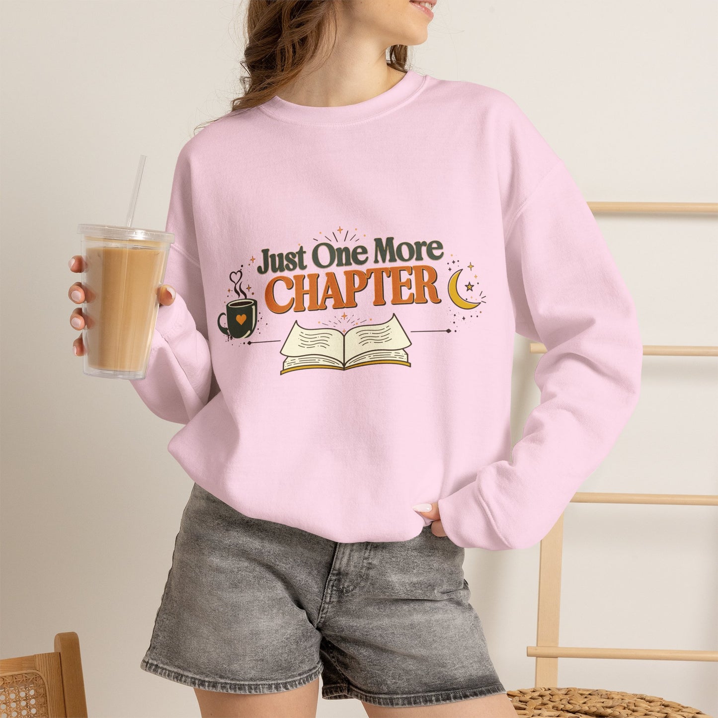 Just One More Chapter | Vintage Book Lover Crewneck Sweatshirt