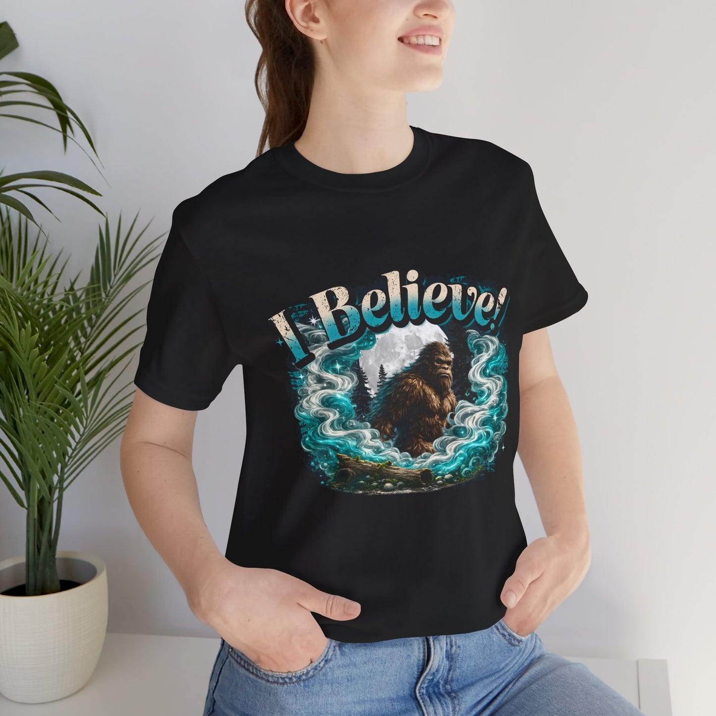 I Believe! Bigfoot T-Shirt | Sasquatch Cryptid Wilderness Graphic Tee