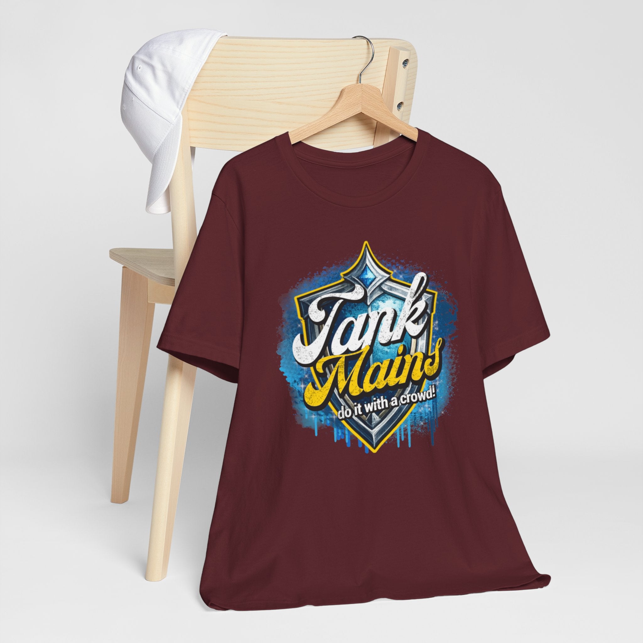Tank Mains Gaming T‑Shirt — "Do It With a Crowd" Retro Esports Tee