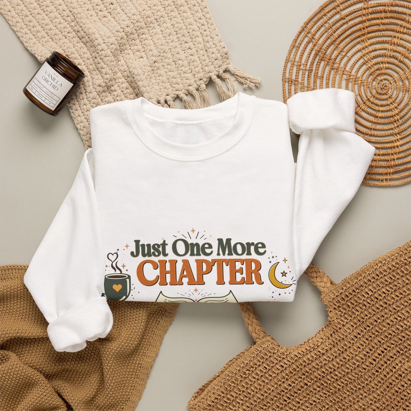 Just One More Chapter | Vintage Book Lover Crewneck Sweatshirt