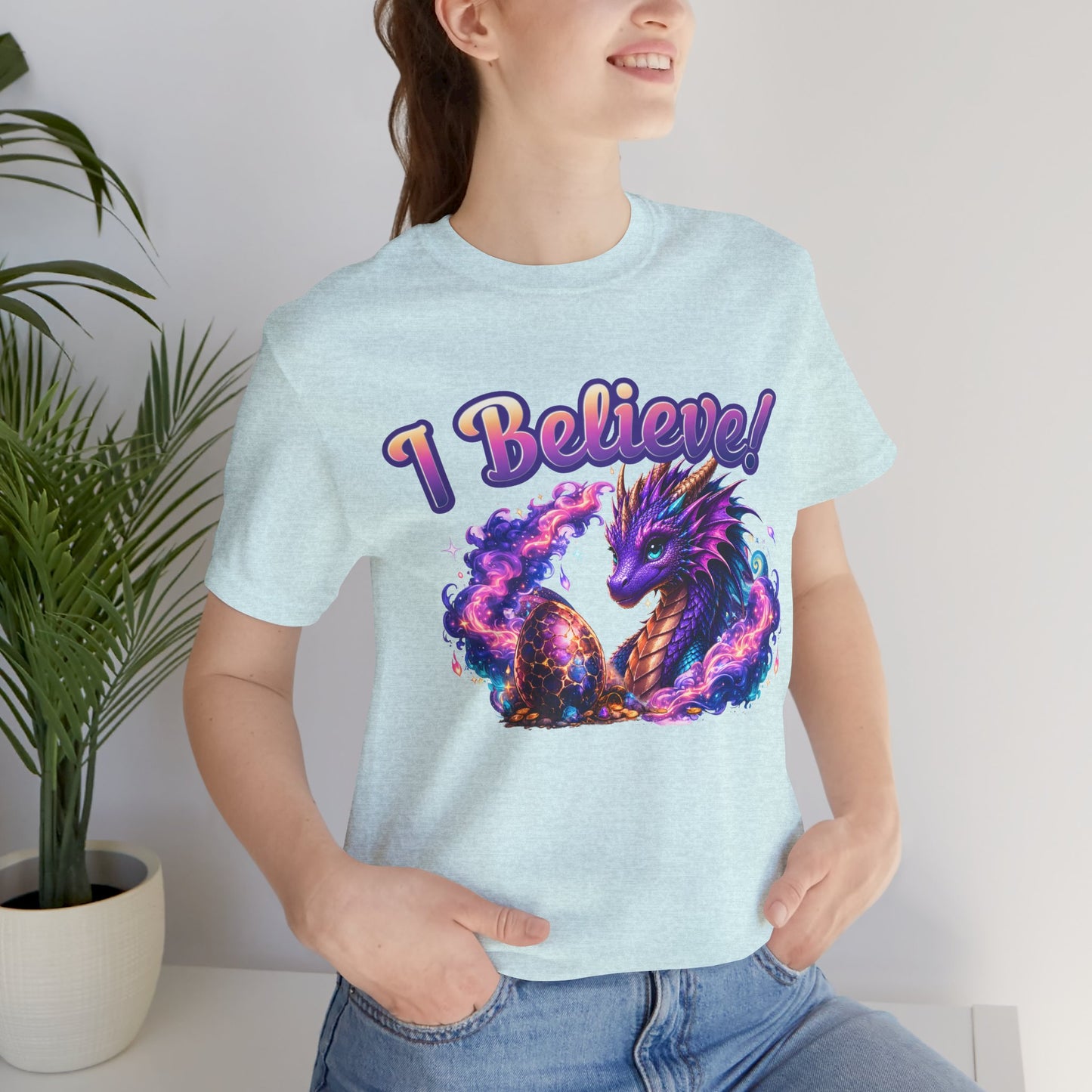 I Believe! Dragon Fantasy T-Shirt | Magical Dragon Egg Mythical Creature Graphic Tee