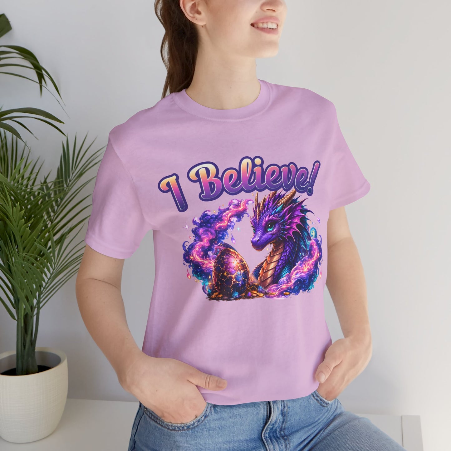 I Believe! Dragon Fantasy T-Shirt | Magical Dragon Egg Mythical Creature Graphic Tee