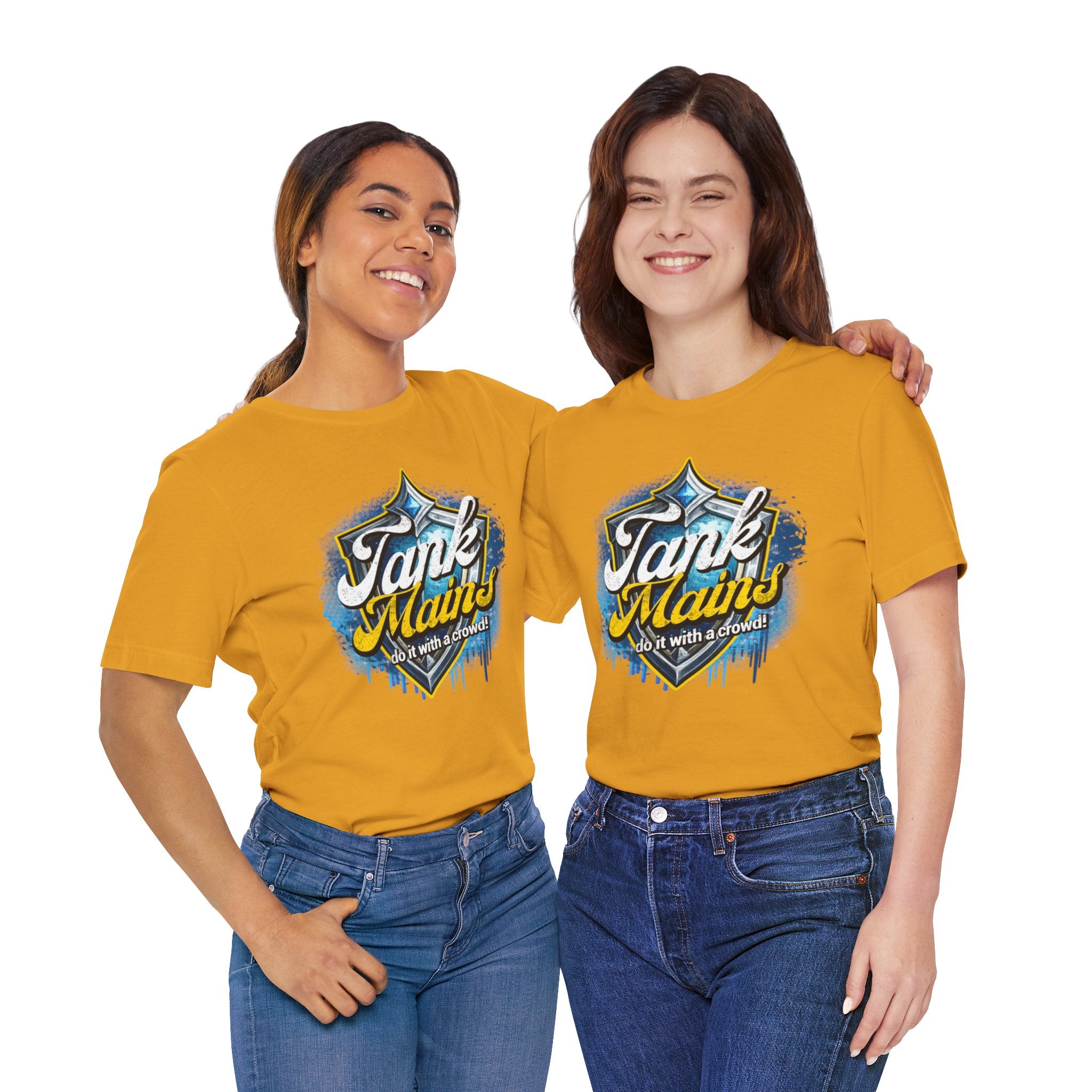 Tank Mains Gaming T‑Shirt — "Do It With a Crowd" Retro Esports Tee