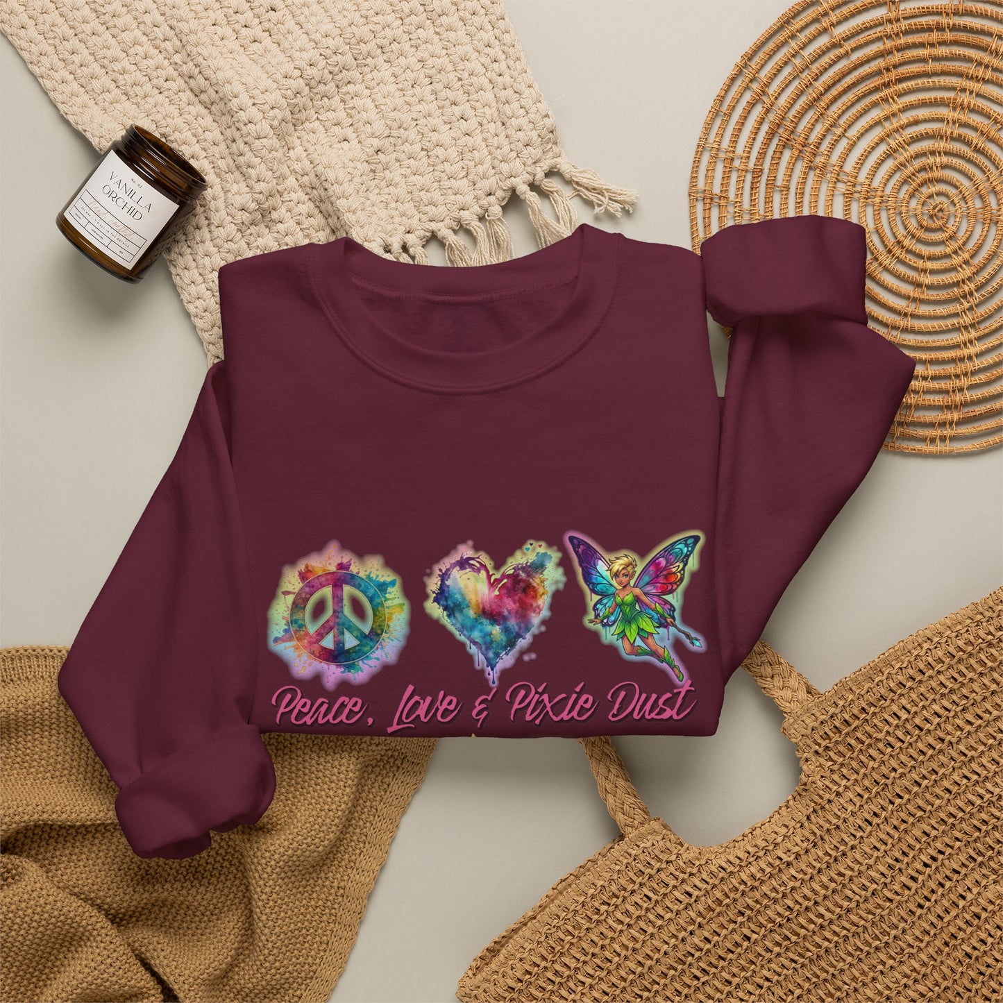 Peace, Love & Pixie Dust Fantasy Crewneck Sweatshirt