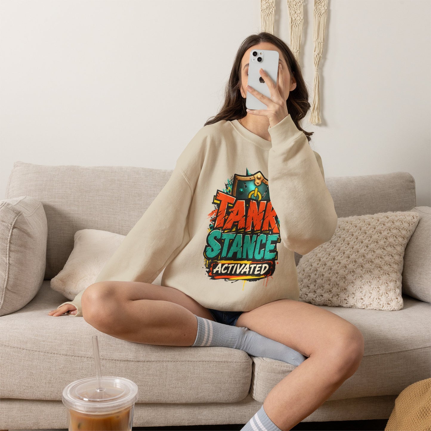 Tank Stance Activated Gamer Crewneck – Neon Graffiti Tank Main Sweatshirt