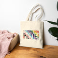 Standing With Pride! Canvas Tote — LGBTQ+ Rainbow Reusable Bag
