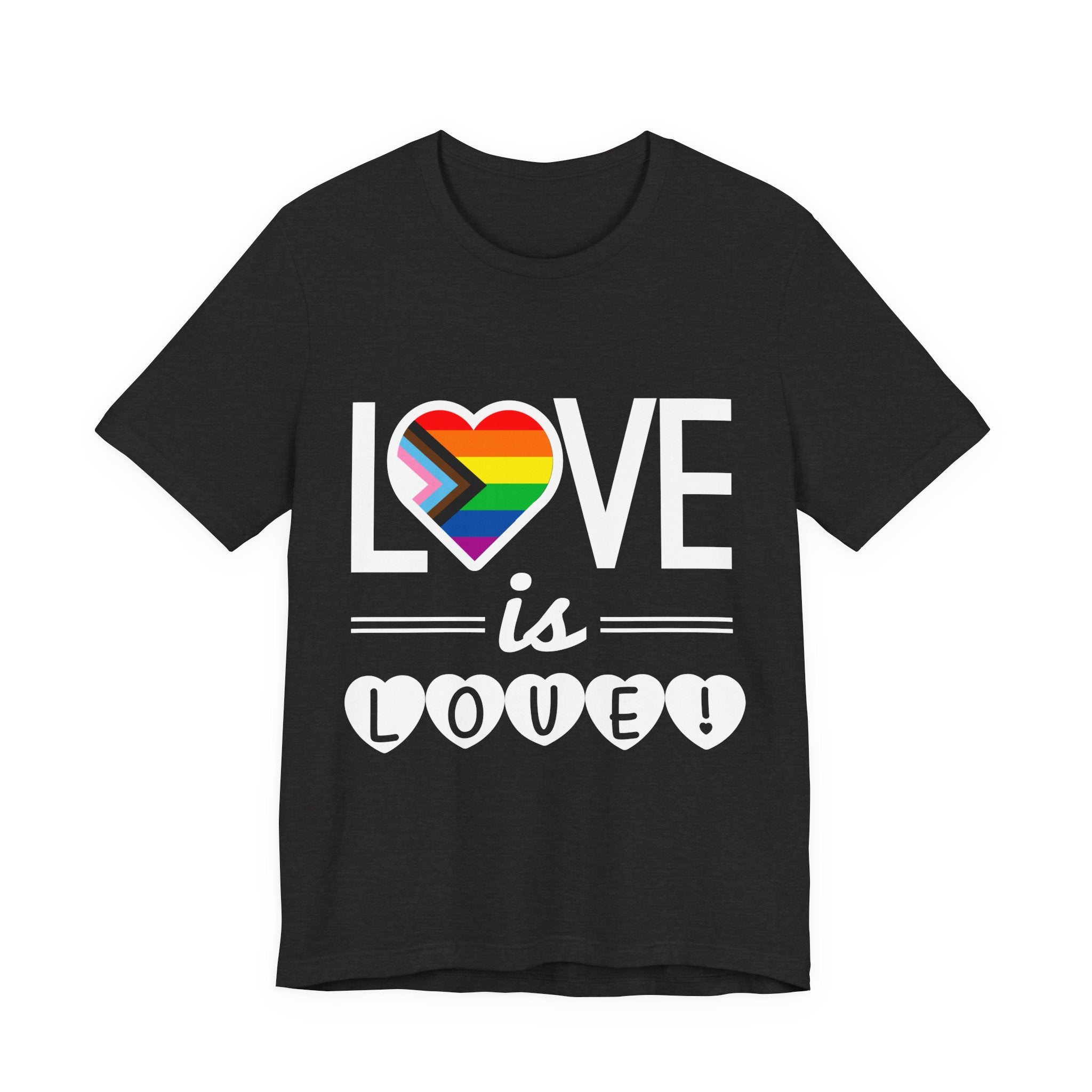 Love Is Love T-Shirt — Rainbow Heart Pride Tee