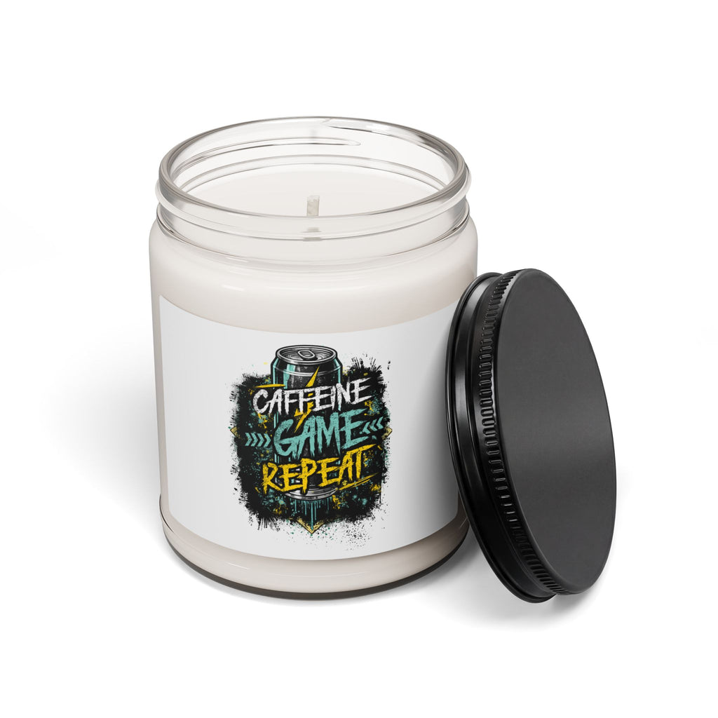 Soy Candle — “Caffeine, Game, Repeat” Gamer Scented Candle (9oz)