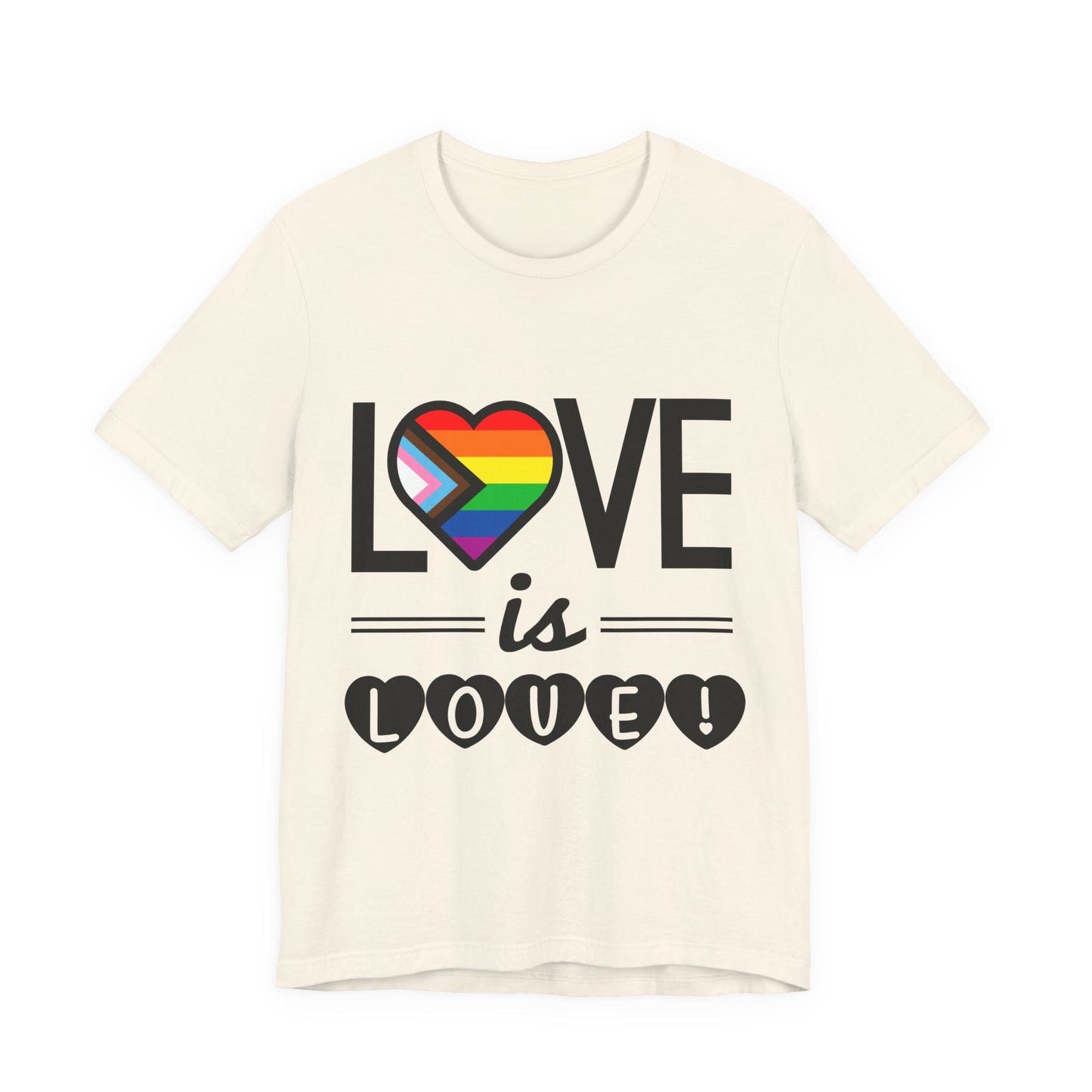 Love Is Love T-Shirt — Rainbow Heart Pride Tee