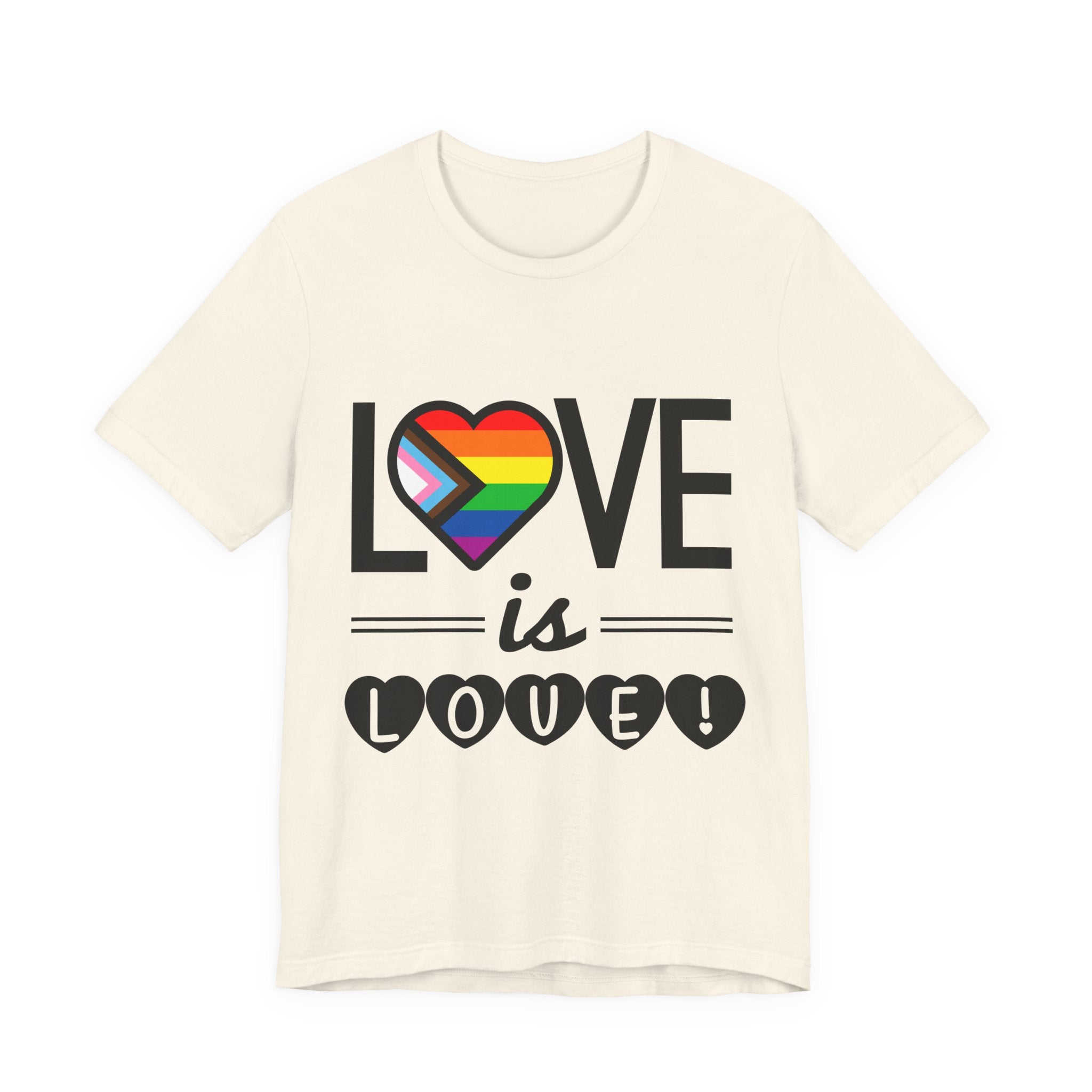 Love Is Love T-Shirt — Rainbow Heart Pride Tee