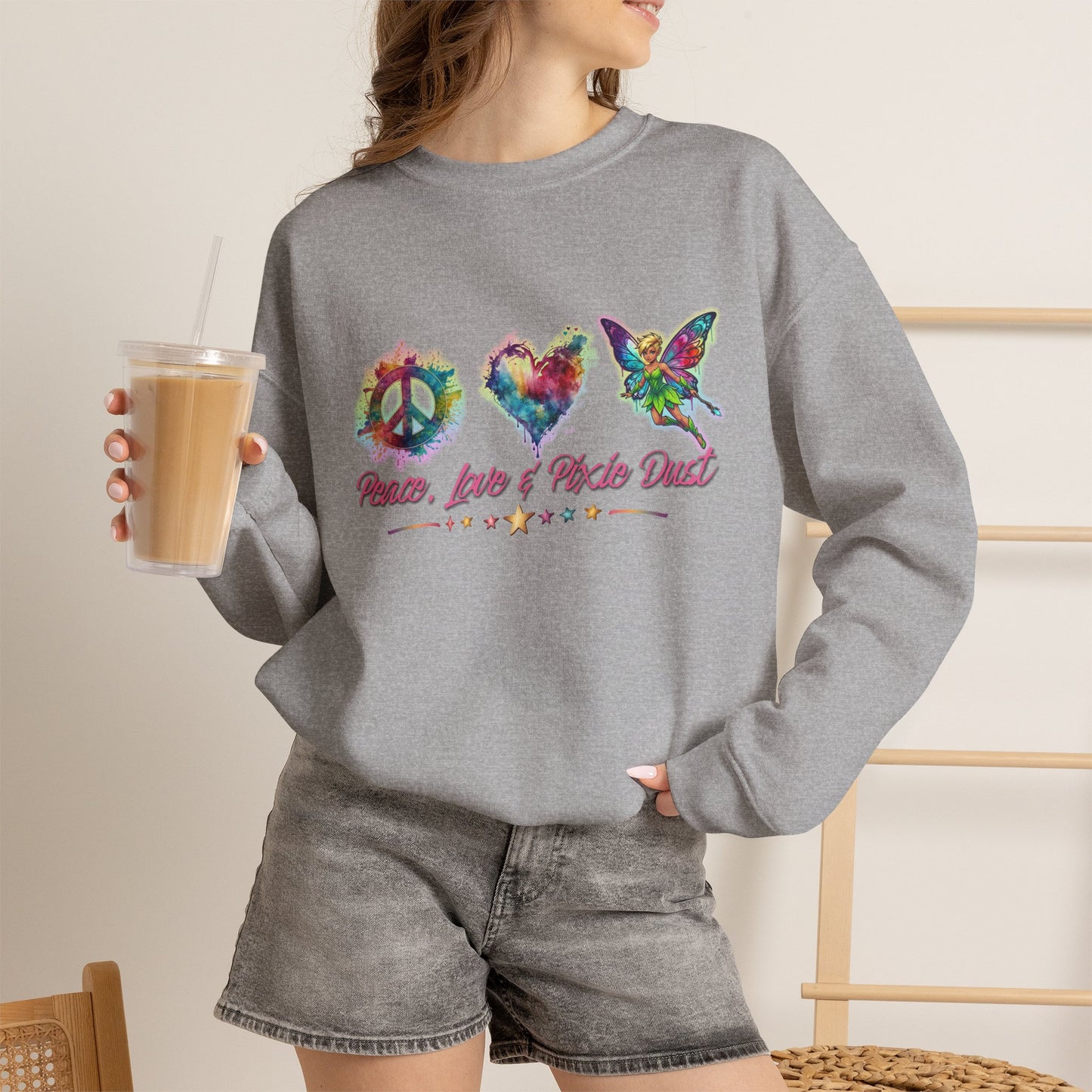 Peace, Love & Pixie Dust Fantasy Crewneck Sweatshirt
