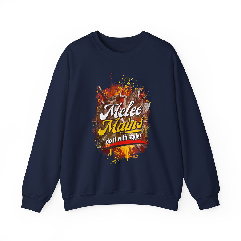 Melee Mains Crewneck Sweatshirt – “Do It With Style” Gamer Graphic Pullover