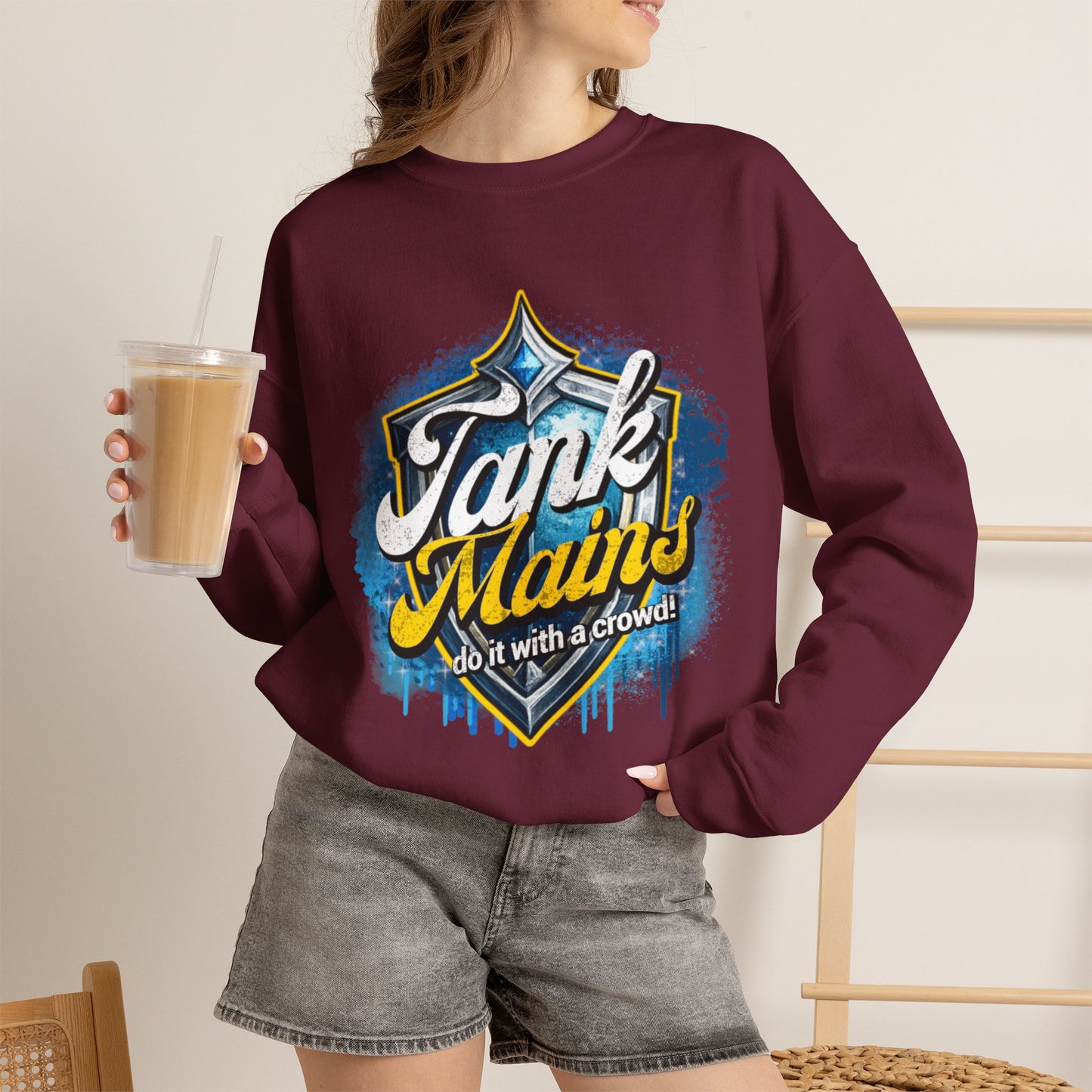 Tank Mains Crewneck Sweatshirt — Gamer Esports Graphic Pullover