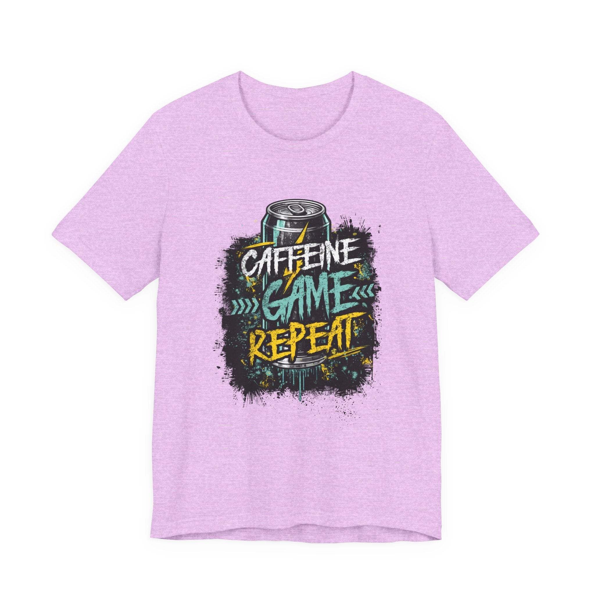 Caffeine Game Repeat T‑Shirt — Gamer Coffee Tee for Streamers & PC Players
