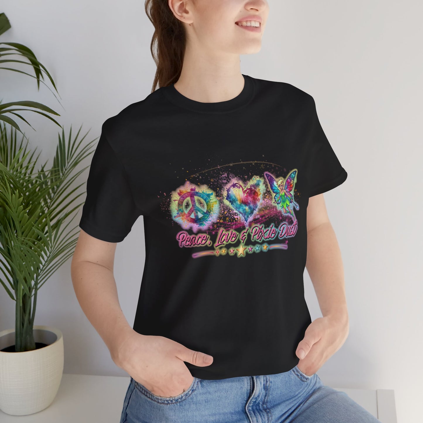 Peace, Love & Pixie Dust Watercolor Fantasy T-Shirt