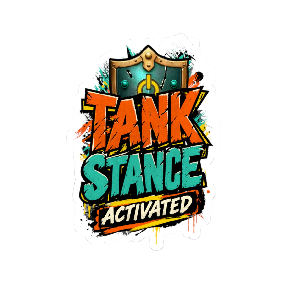 Tank Stance Activated Gamer Sticker – Neon Graffiti Tank Main Decal