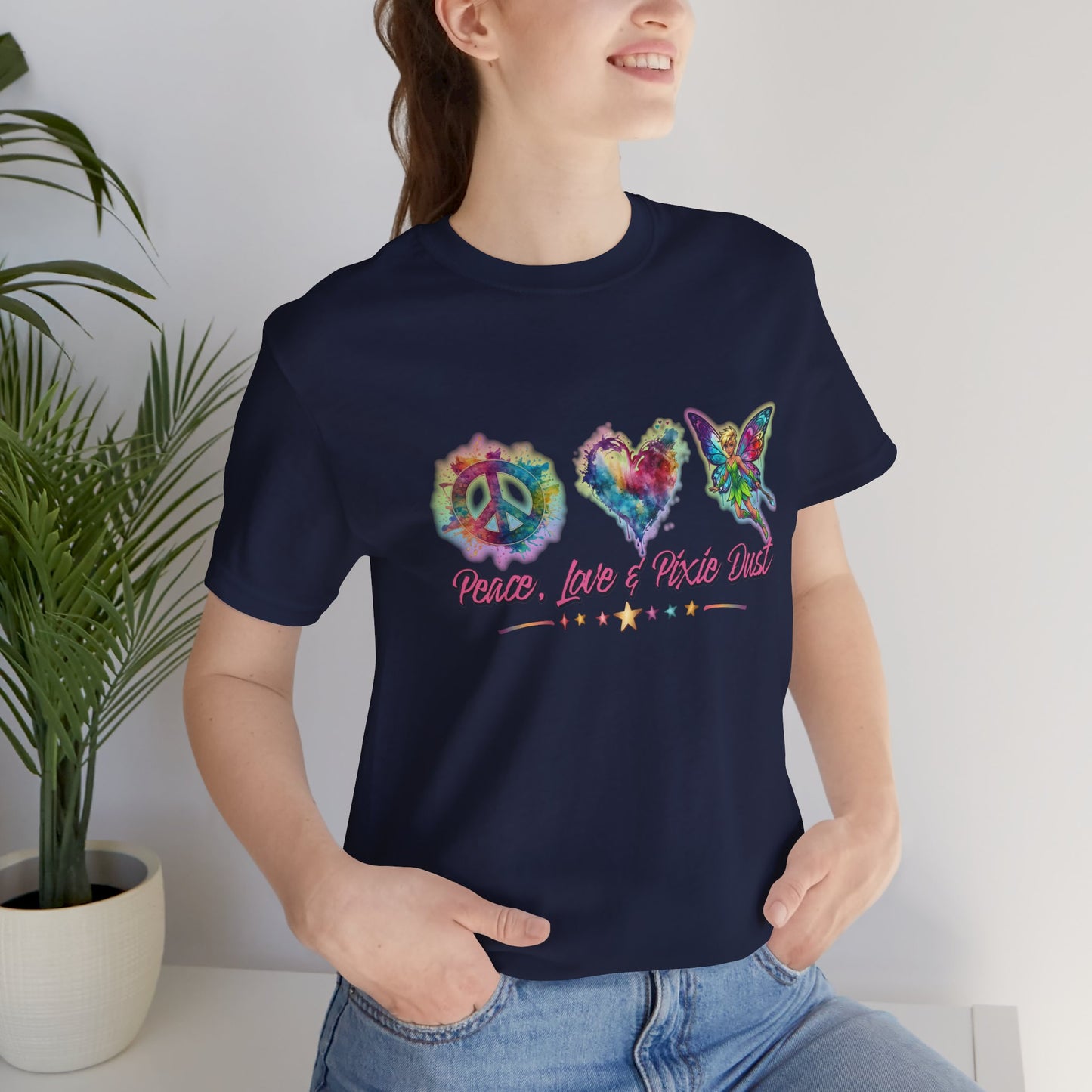 Peace, Love & Pixie Dust Watercolor Fantasy T-Shirt