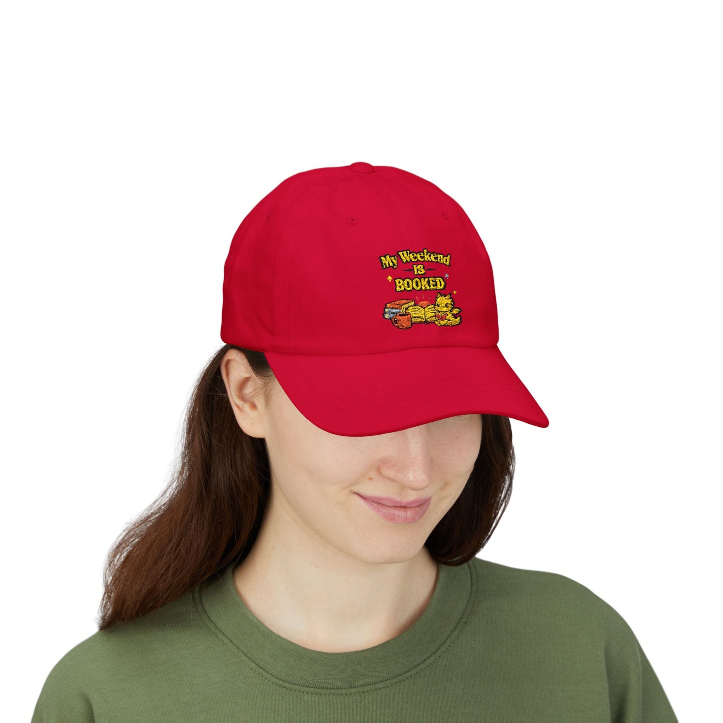 My Weekend Is Booked | Cute Book Dragon Embroidered Dad Cap