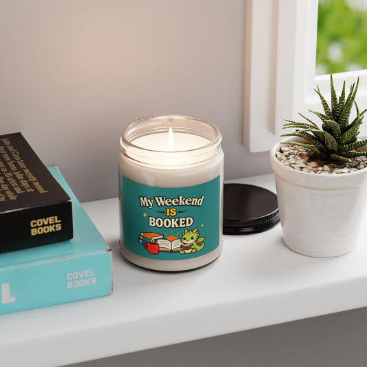 My Weekend Is Booked | Cute Book Dragon Scented Soy Candle