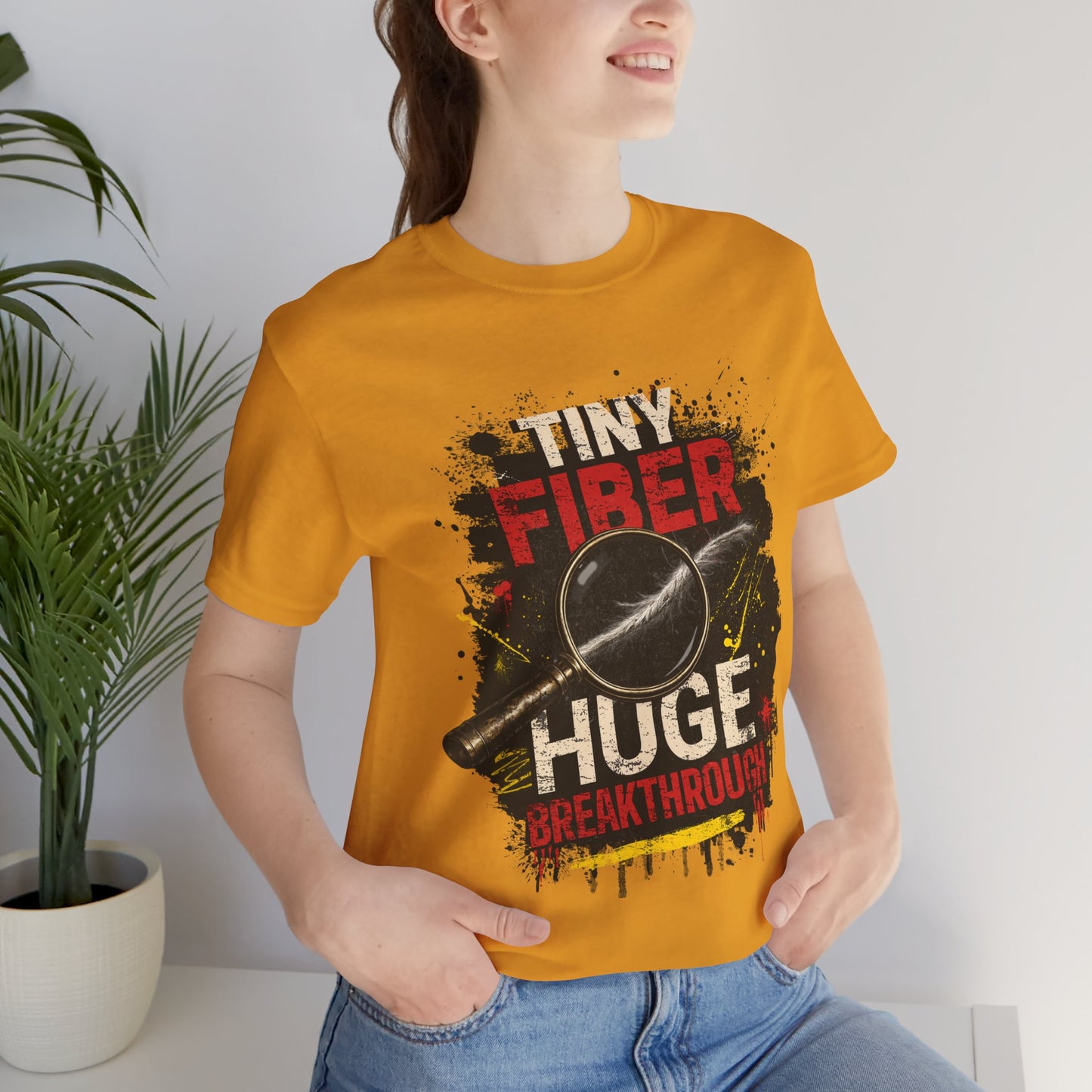 Tiny Fiber Huge Breakthrough True Crime T-Shirt | Crime Scene Investigation Tee for Detectives & Mystery Fans