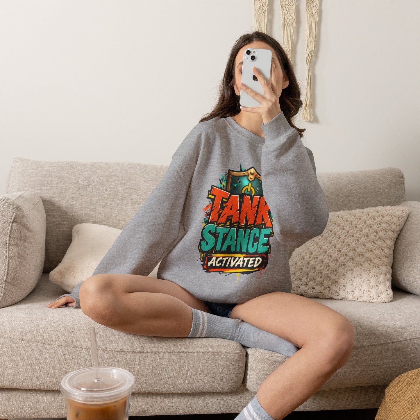 Tank Stance Activated Gamer Crewneck – Neon Graffiti Tank Main Sweatshirt