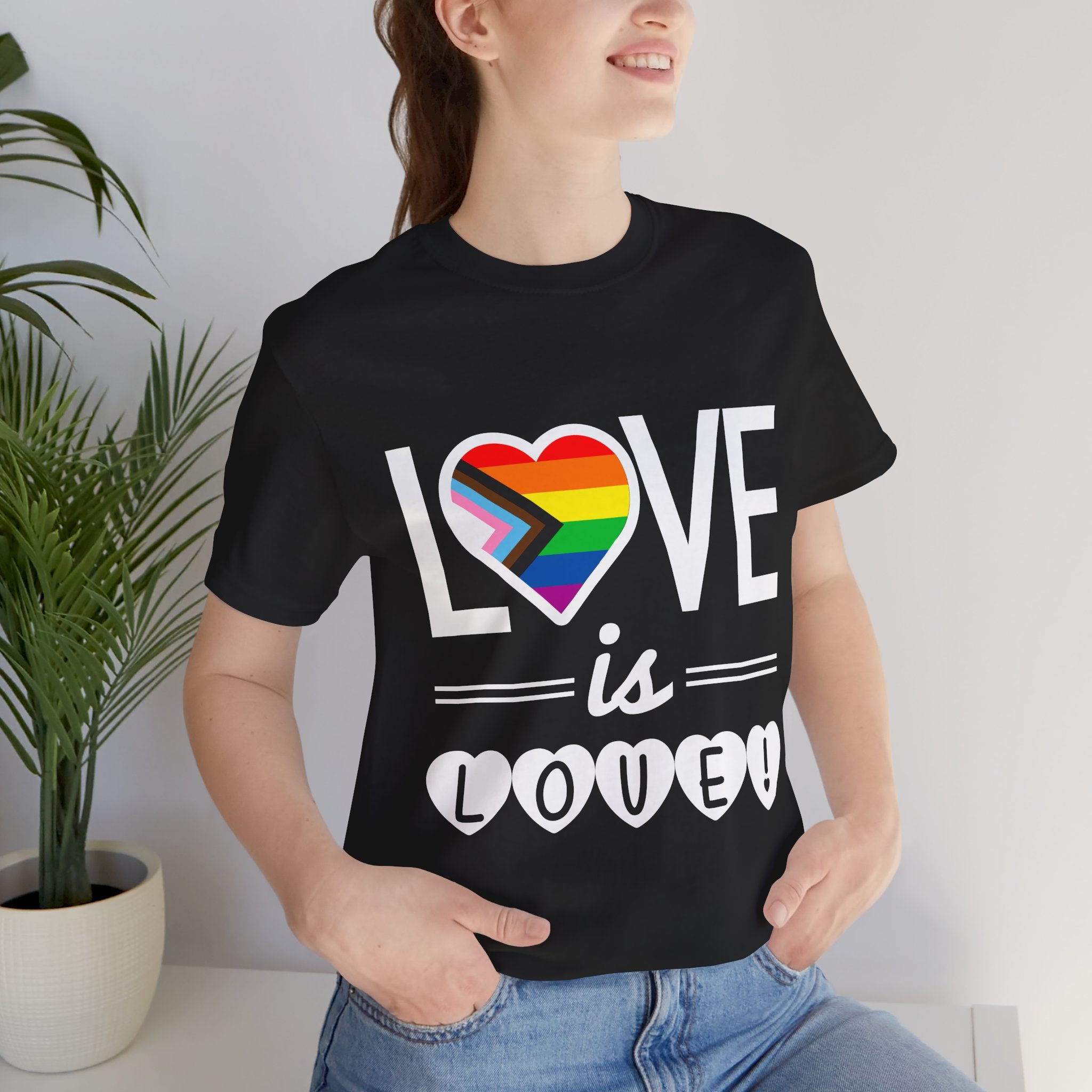 Love Is Love T-Shirt — Rainbow Heart Pride Tee
