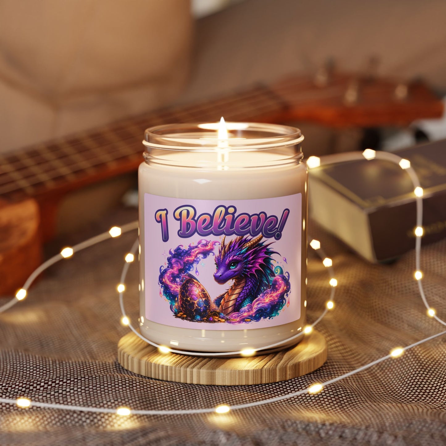 I Believe! Dragon Scented Soy Candle | Magical Fantasy Dragon Home Decor