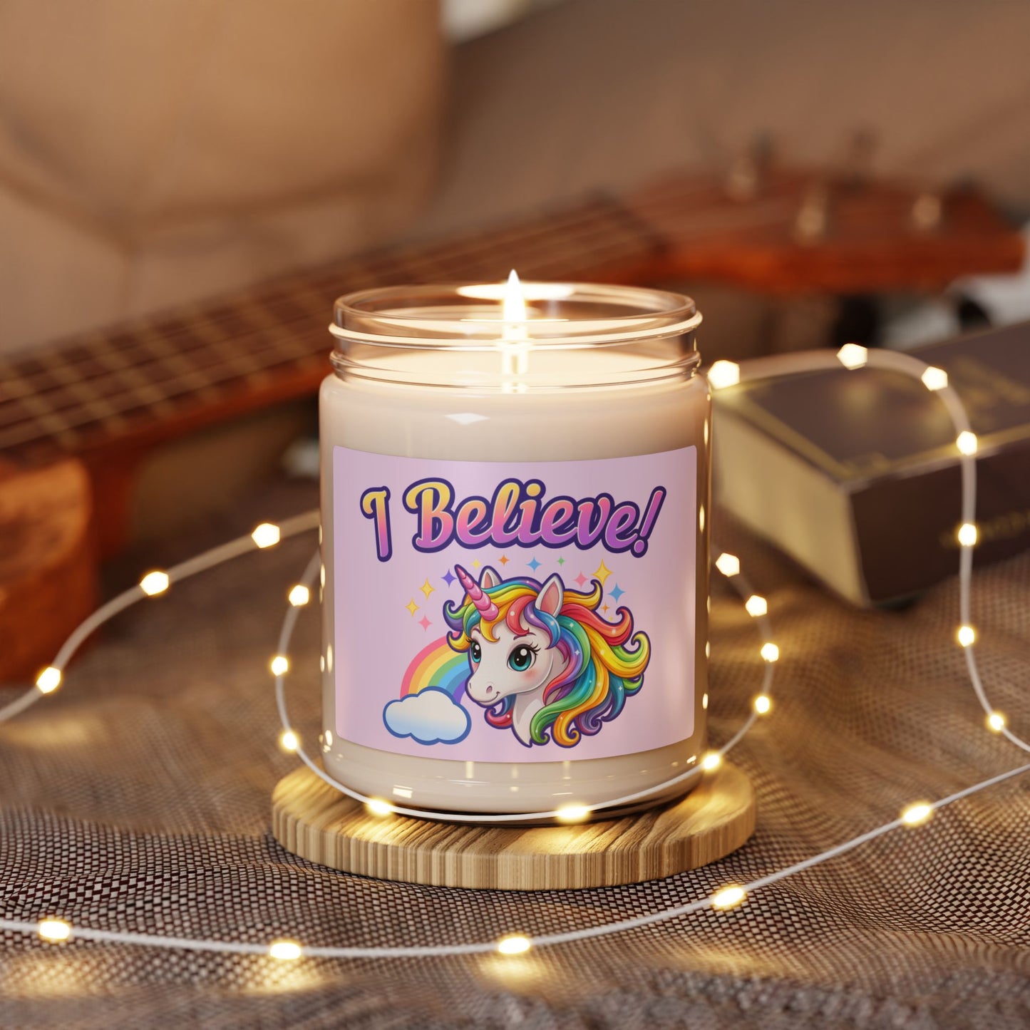 I Believe! Unicorn Scented Soy Candle | Magical Fantasy Home Decor Gift