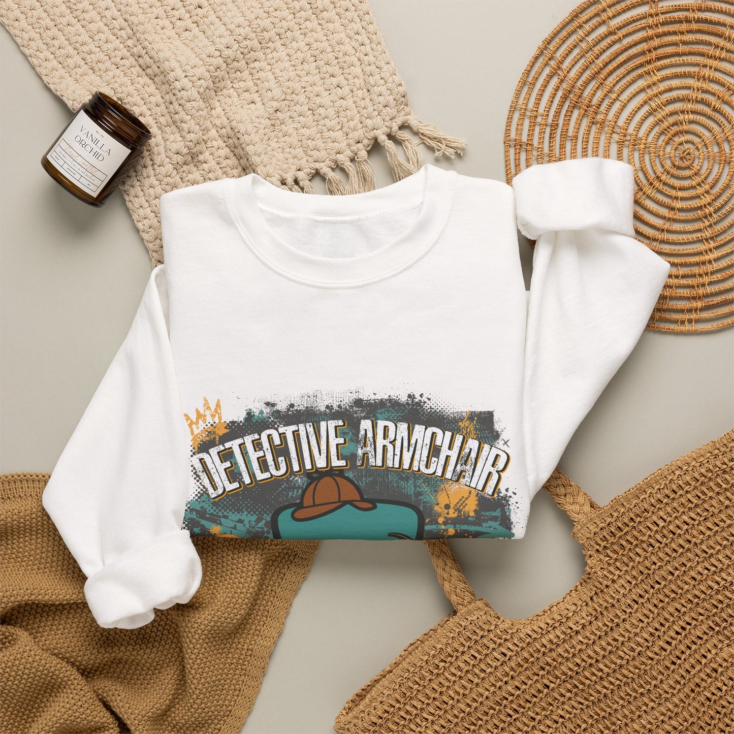 Detective Armchair Reporting for Duty Funny True Crime Crewneck Sweatshirt