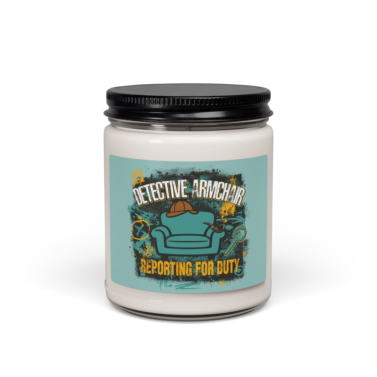 Detective Armchair Reporting for Duty Funny True Crime Scented Soy Candle