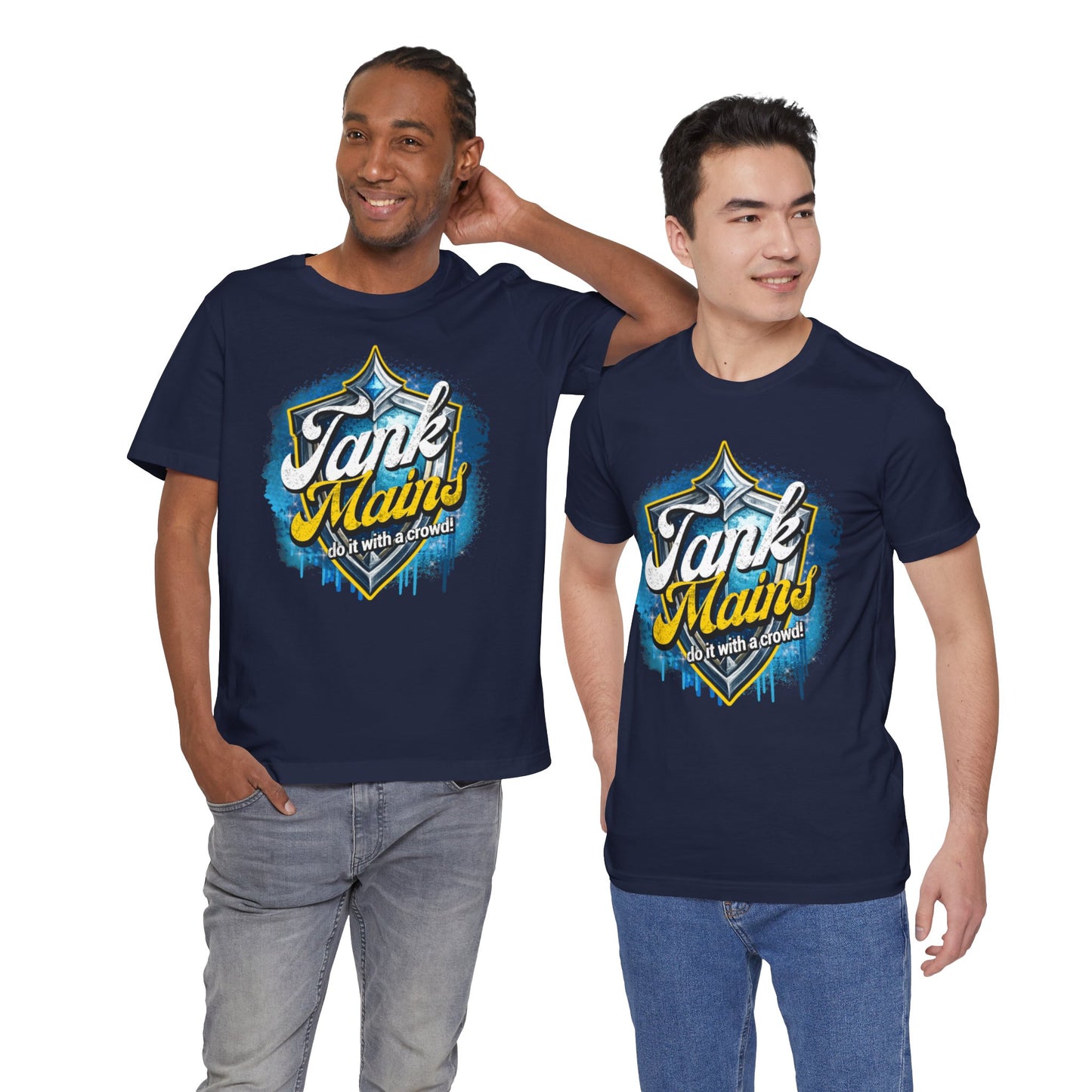 Tank Mains Gaming T‑Shirt — "Do It With a Crowd" Retro Esports Tee