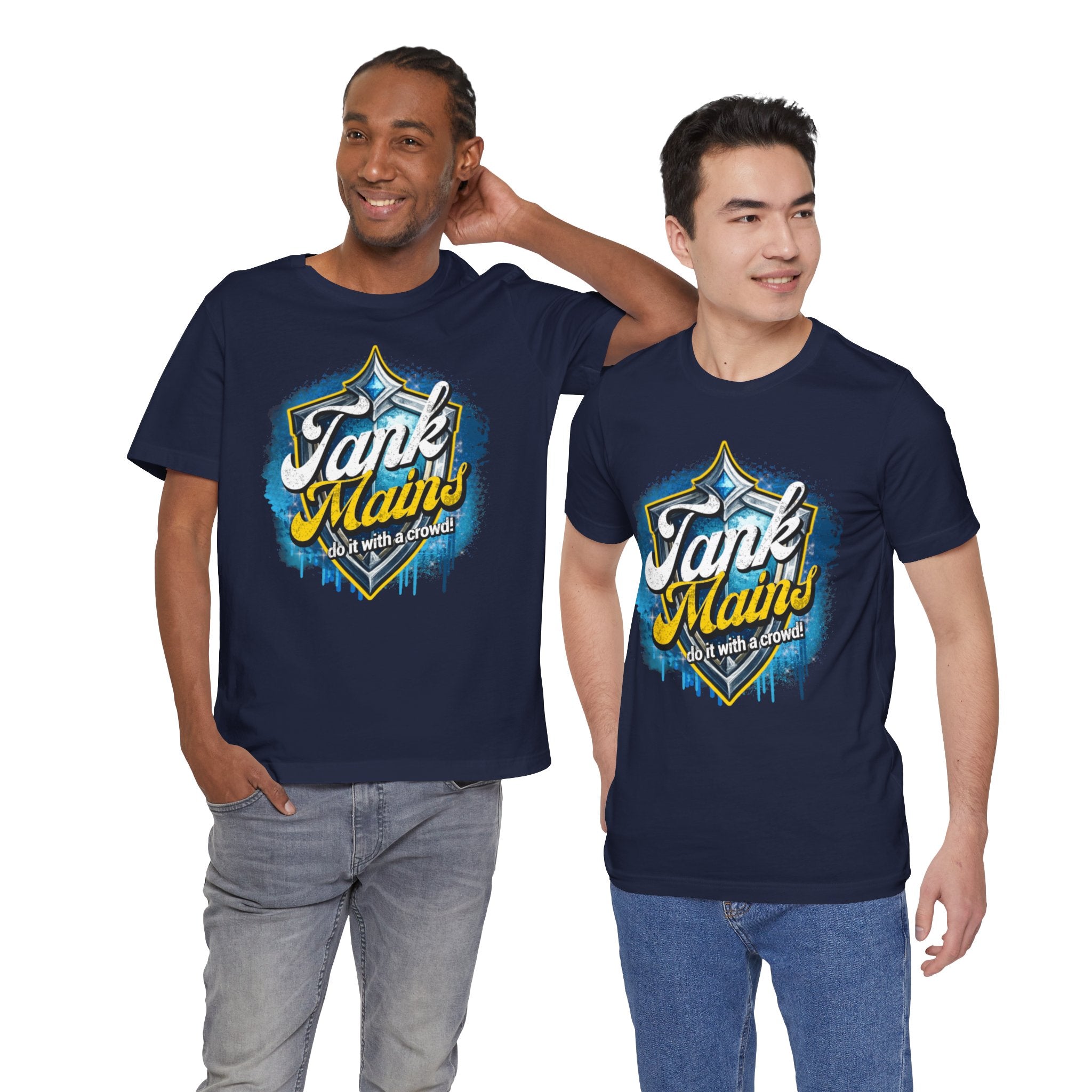 Tank Mains Gaming T‑Shirt — "Do It With a Crowd" Retro Esports Tee