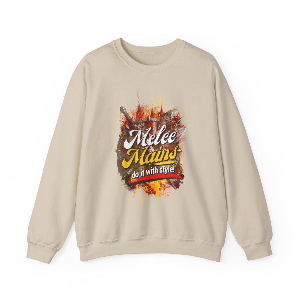 Melee Mains Crewneck Sweatshirt – “Do It With Style” Gamer Graphic Pullover