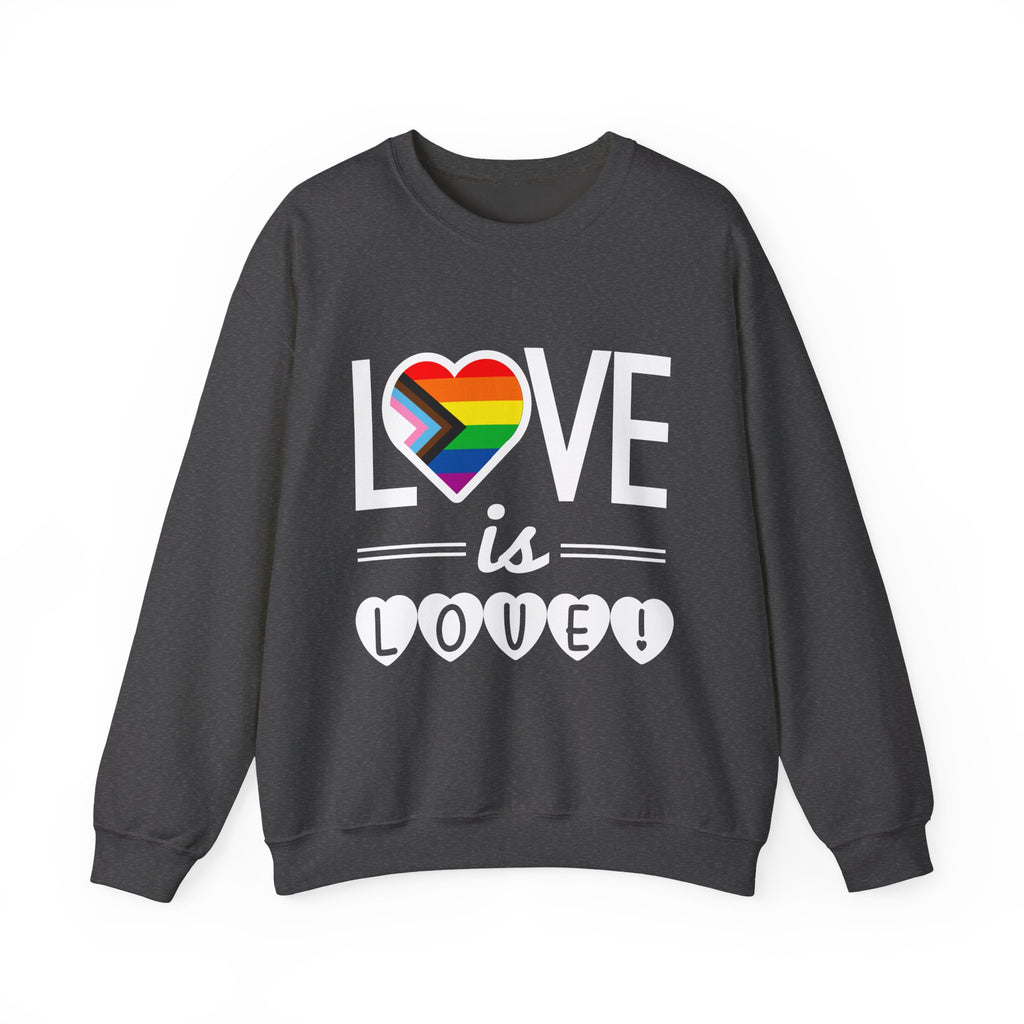 Love Is Love Sweatshirt — Rainbow Heart Pride Crewneck