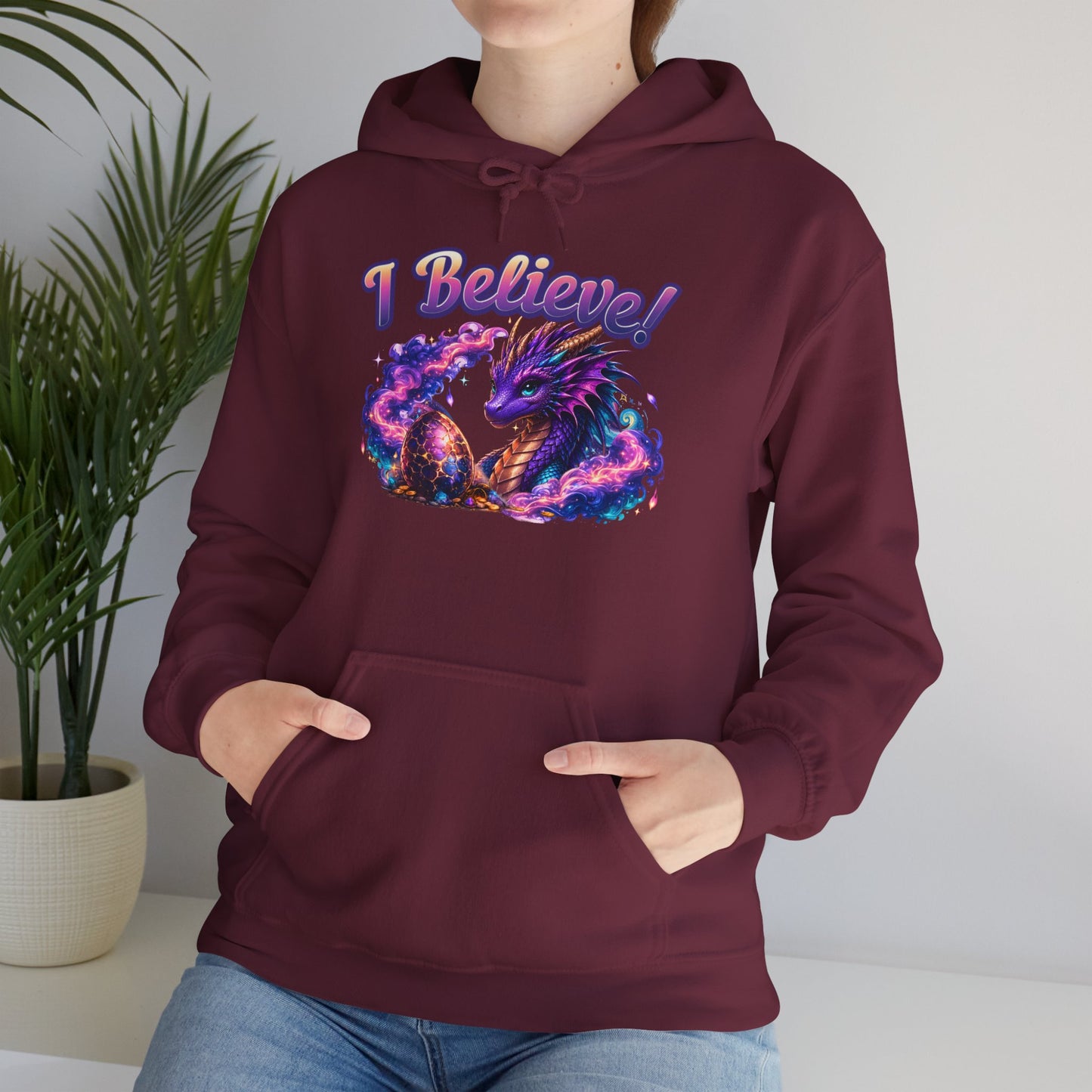 I Believe! Dragon Hoodie | Magical Fantasy Dragon Egg Mythical Creature Pullover