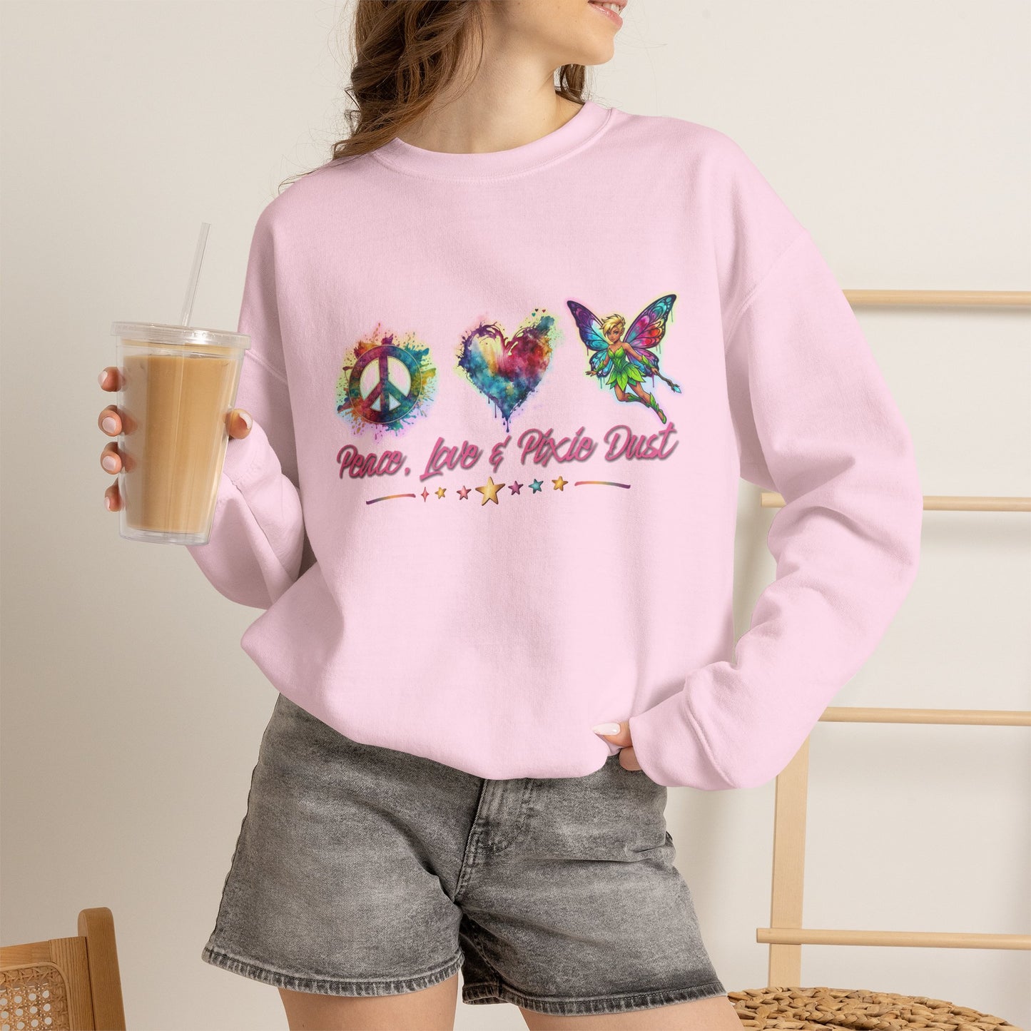 Peace, Love & Pixie Dust Fantasy Crewneck Sweatshirt