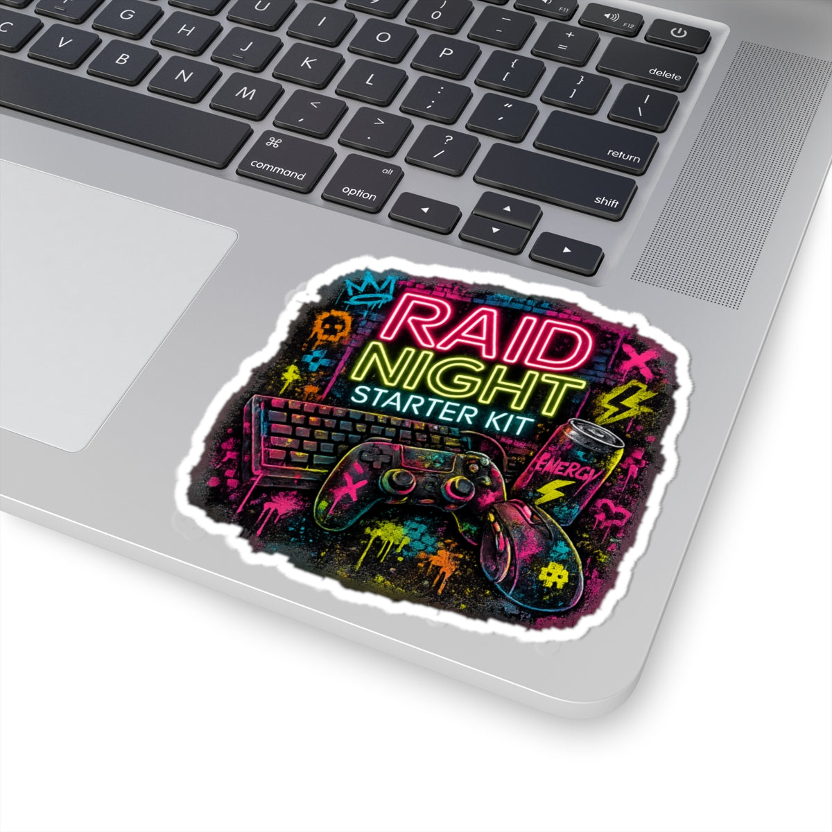 Raid Night Starter Kit | Retro Neon Gamer Vinyl Sticker