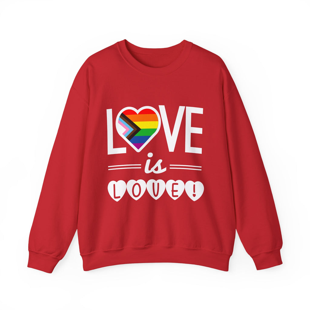 Love Is Love Sweatshirt — Rainbow Heart Pride Crewneck
