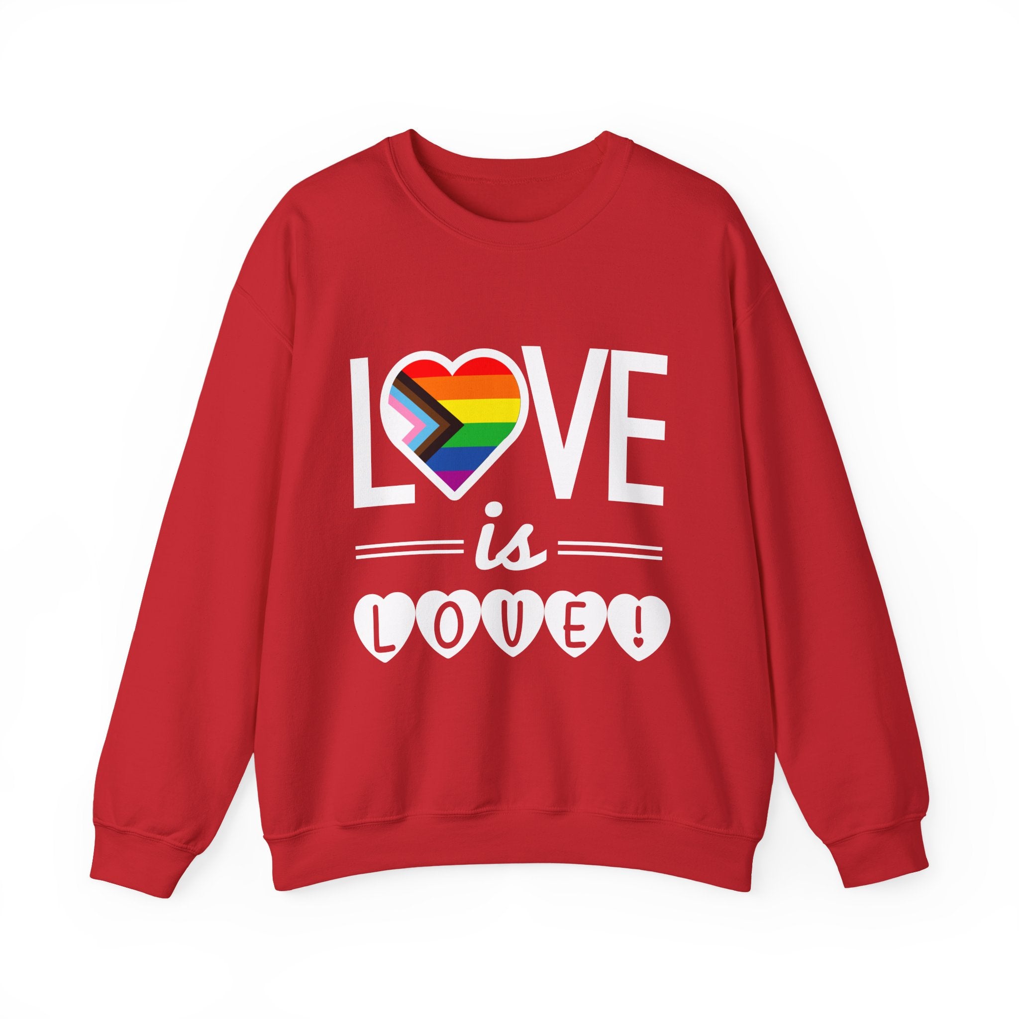 Love Is Love Sweatshirt — Rainbow Heart Pride Crewneck