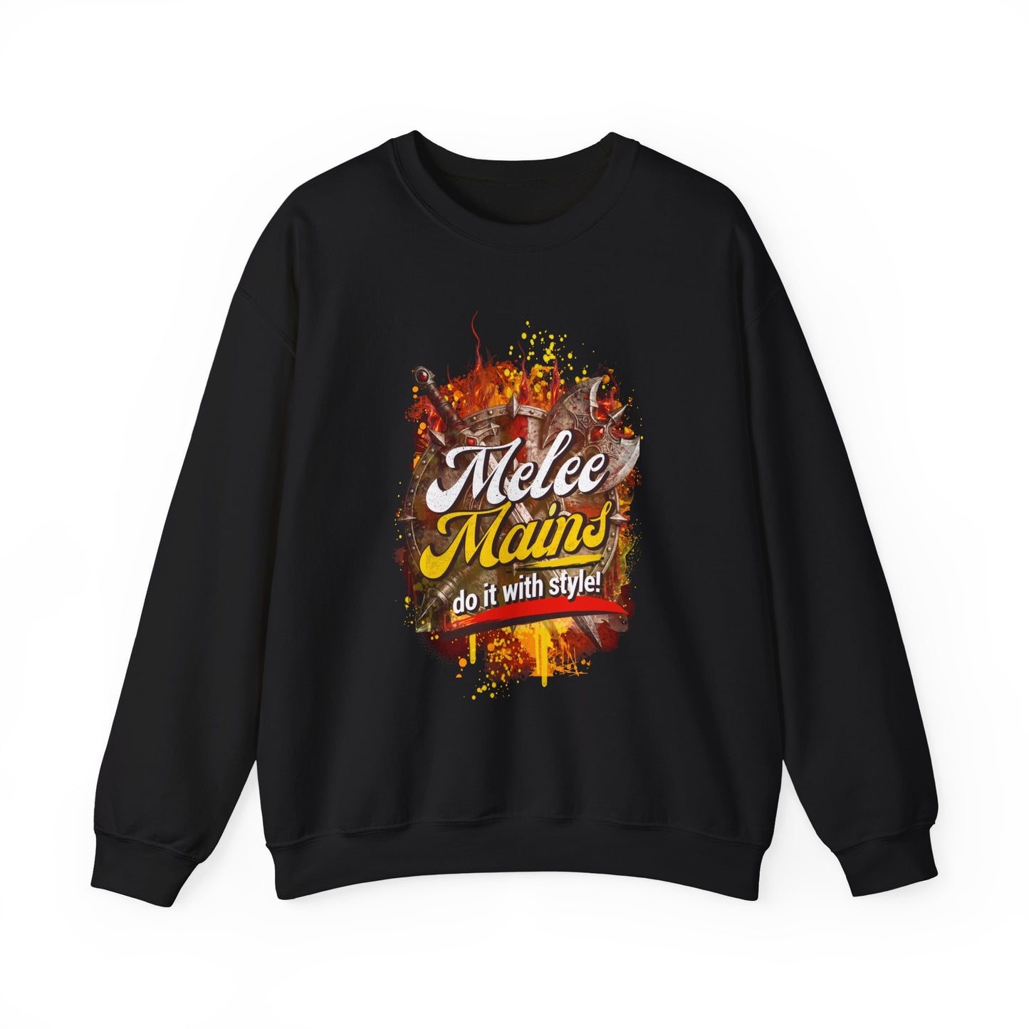 Melee Mains Crewneck Sweatshirt – “Do It With Style” Gamer Graphic Pullover